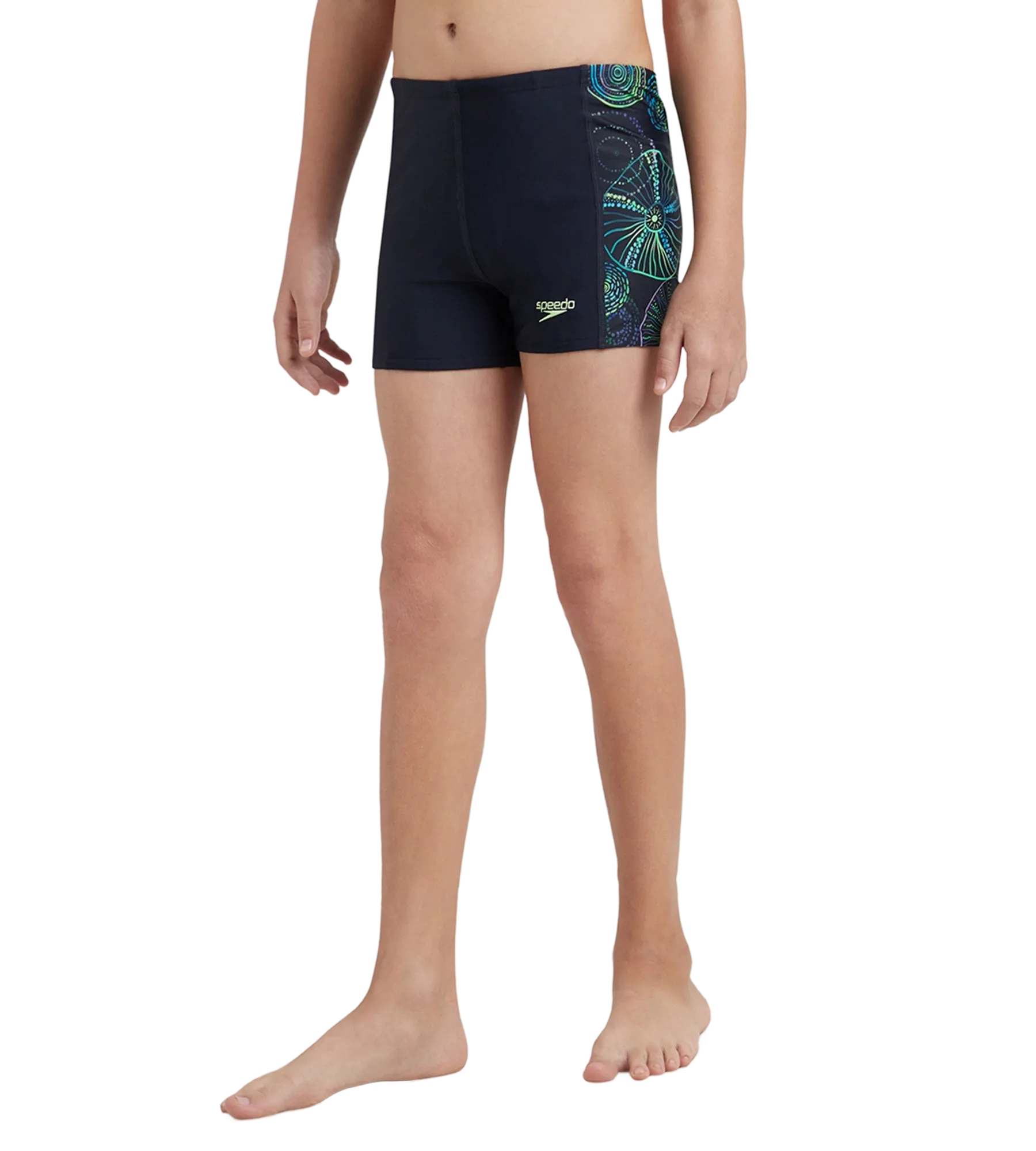 Boy's Endurance 10 Jelly Fish Panel Print Aquashort - True Navy & Aquarium - Image 3
