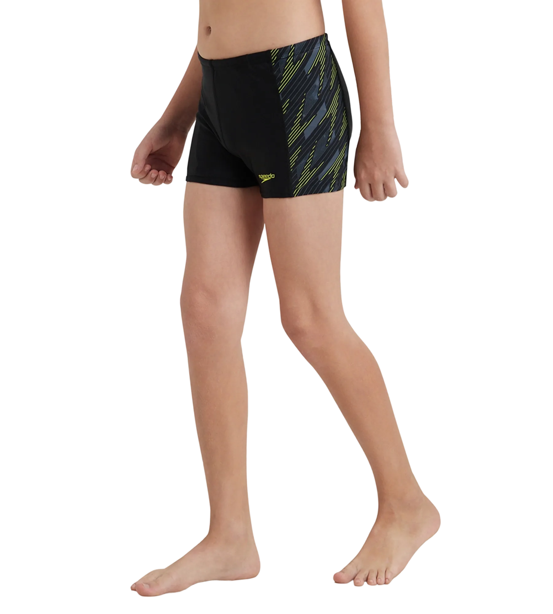 Boy's Endurance 10 Hyperboom Panel Print Aquashort - Black & Lemon Drizzle - Image 3