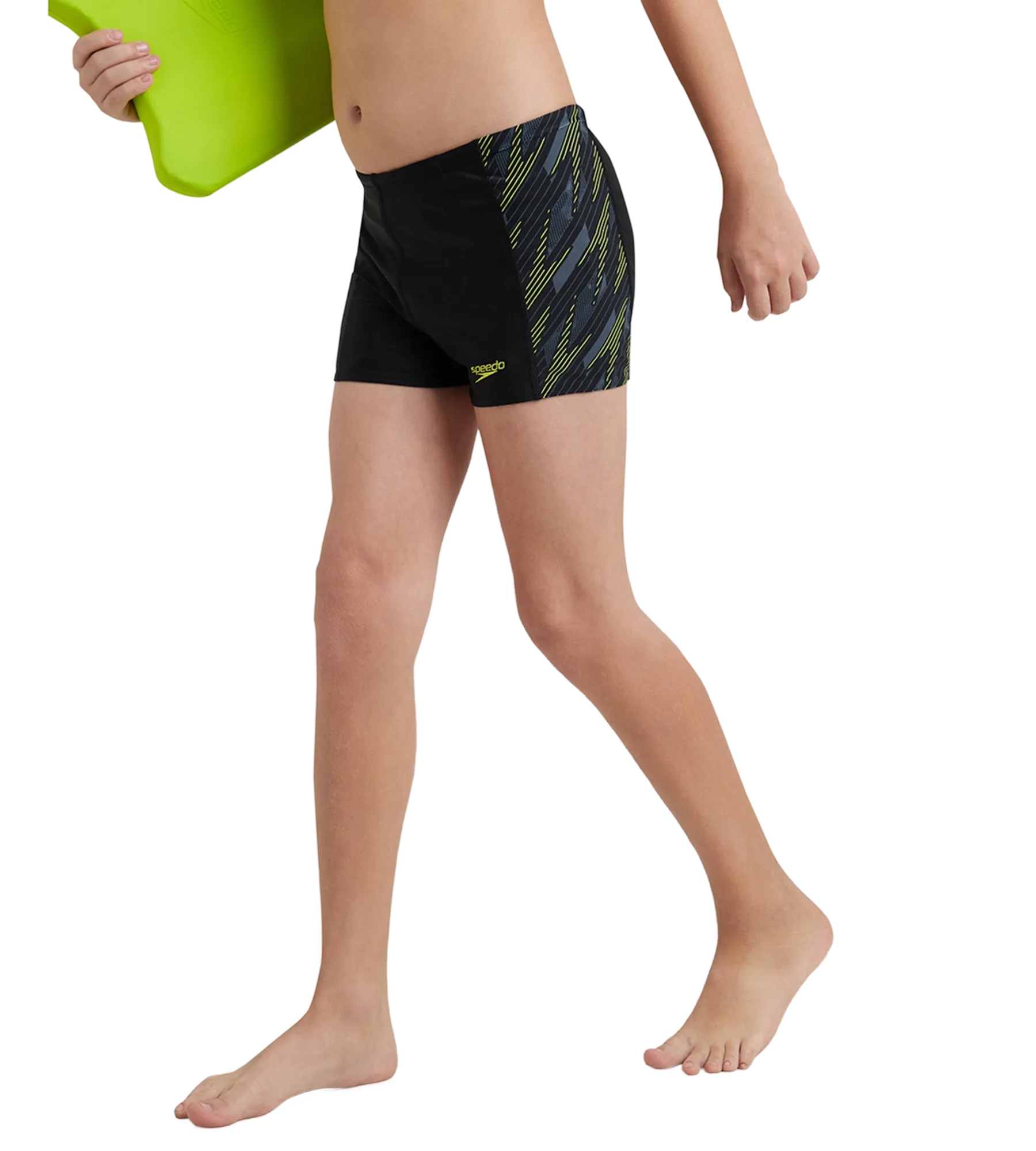 Boy's Endurance 10 Hyperboom Panel Print Aquashort - Black & Lemon Drizzle - Image 8
