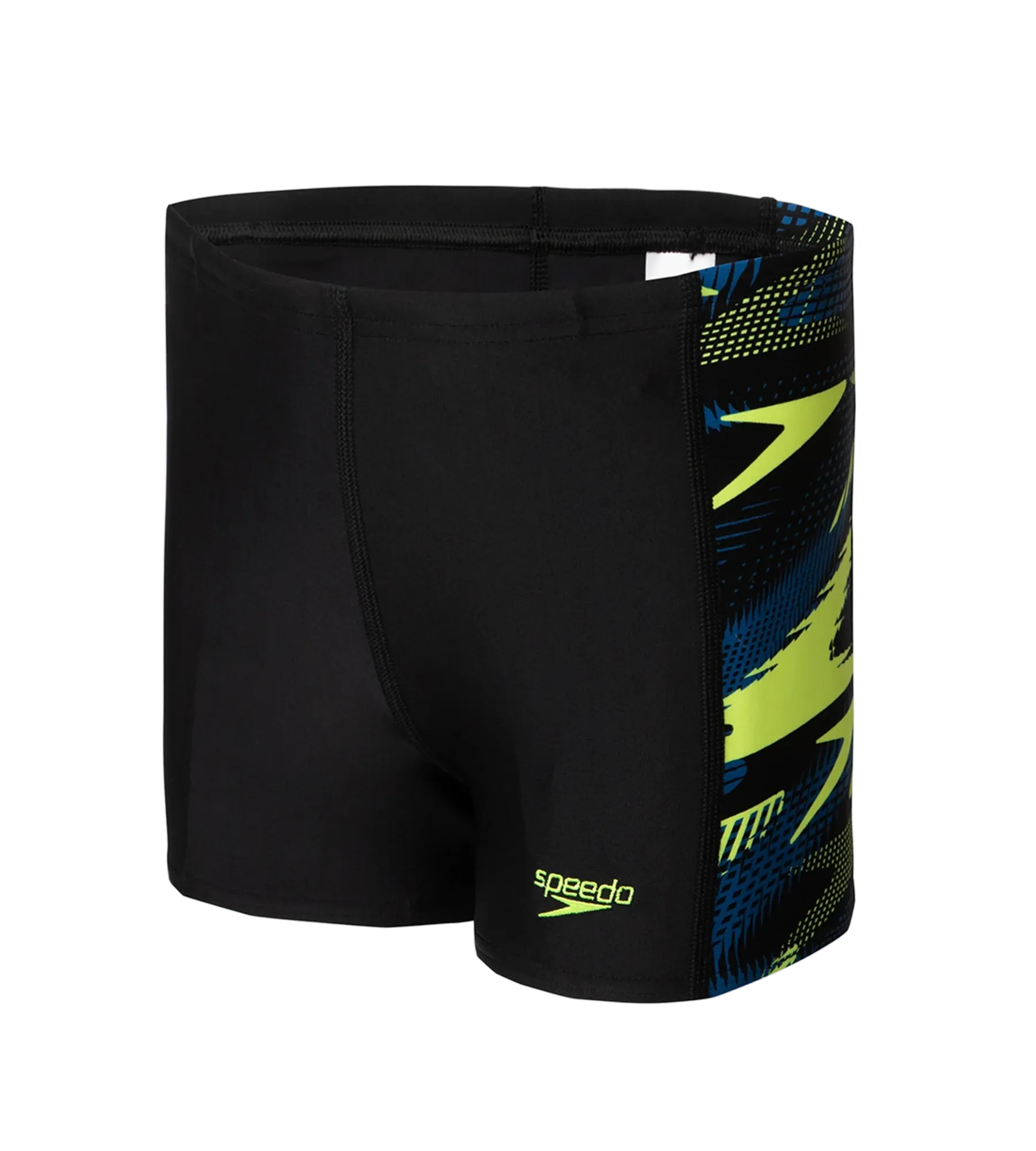 Boy's Endurance10 Hyperboom Panel Print Aquashort - Black. Turkish Sea & Hyper Yellow - Image 10