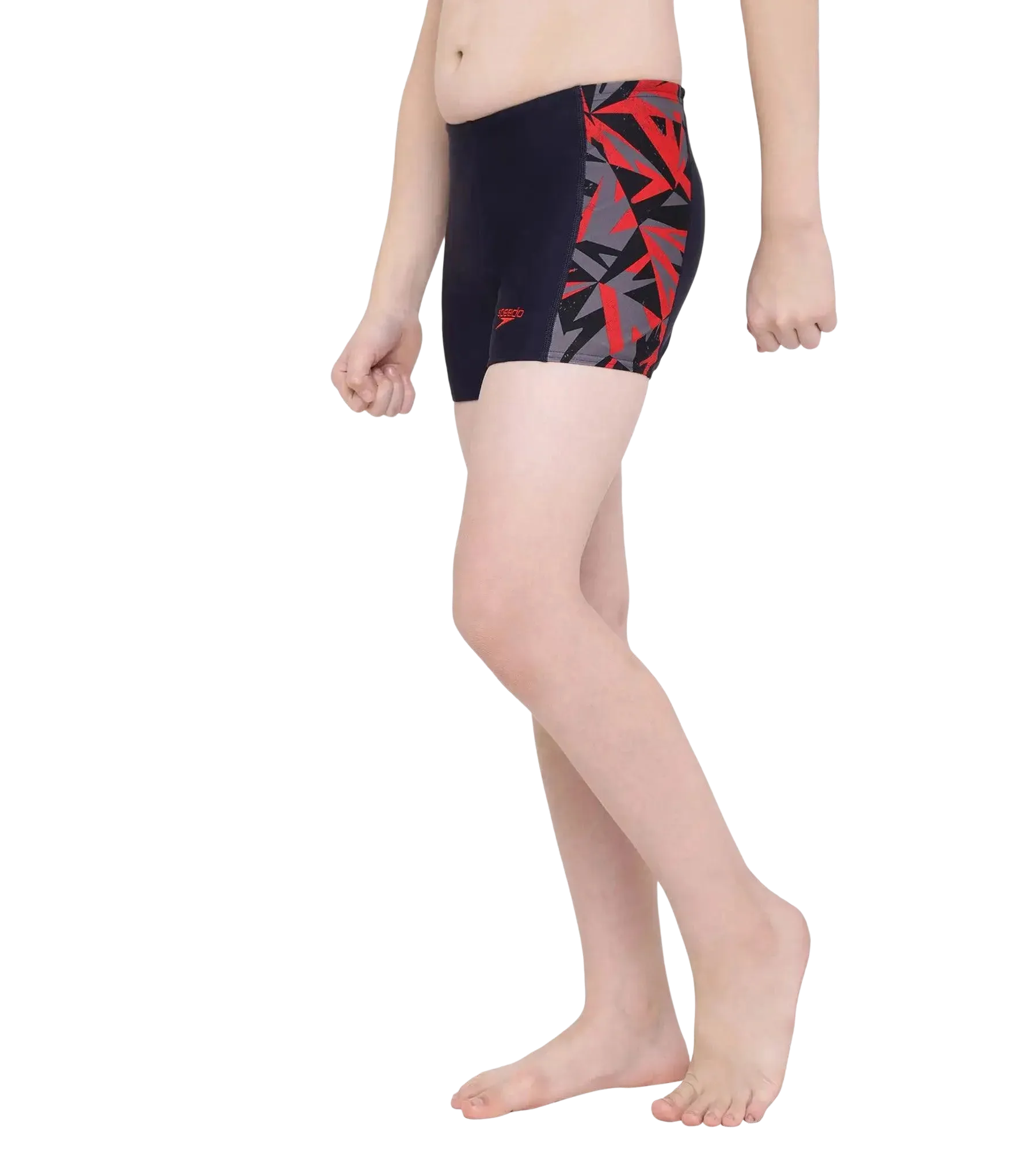 Boy's Endurance 10 Hyperboom Panel Aquashort - True Navy & Fed Red - Image 3