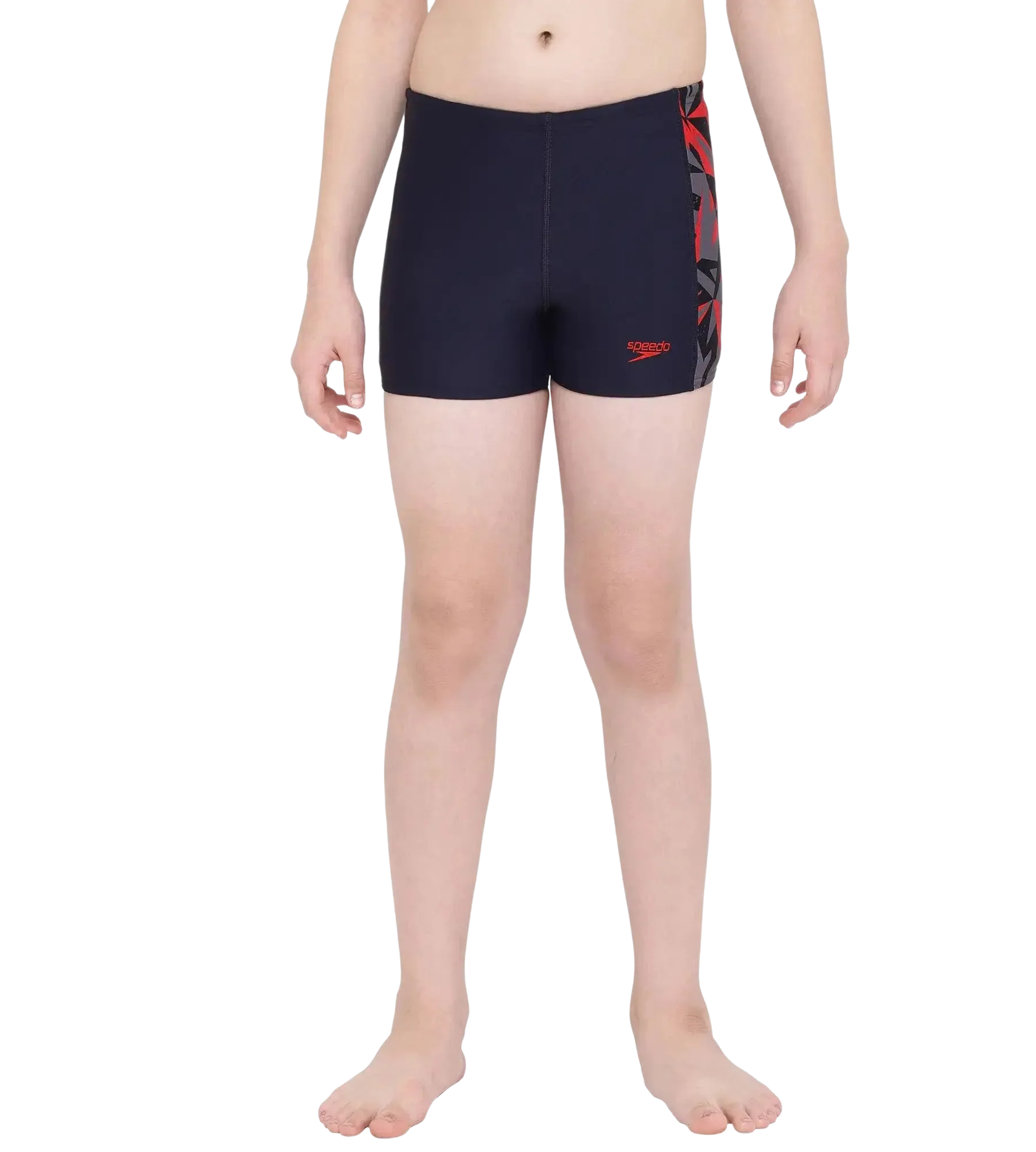 Boy's Endurance 10 Hyperboom Panel Aquashort - True Navy & Fed Red - Image 4