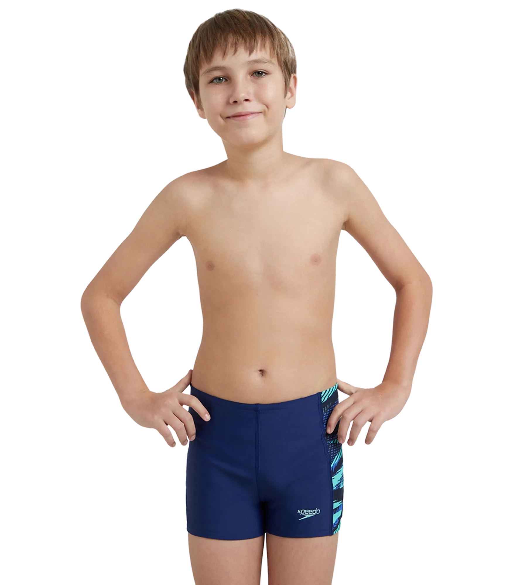 Boy's Endurance10 Hyperboom Panel Print Aquashort - Harmony. True Navy & Cobalt Pop - Image 6