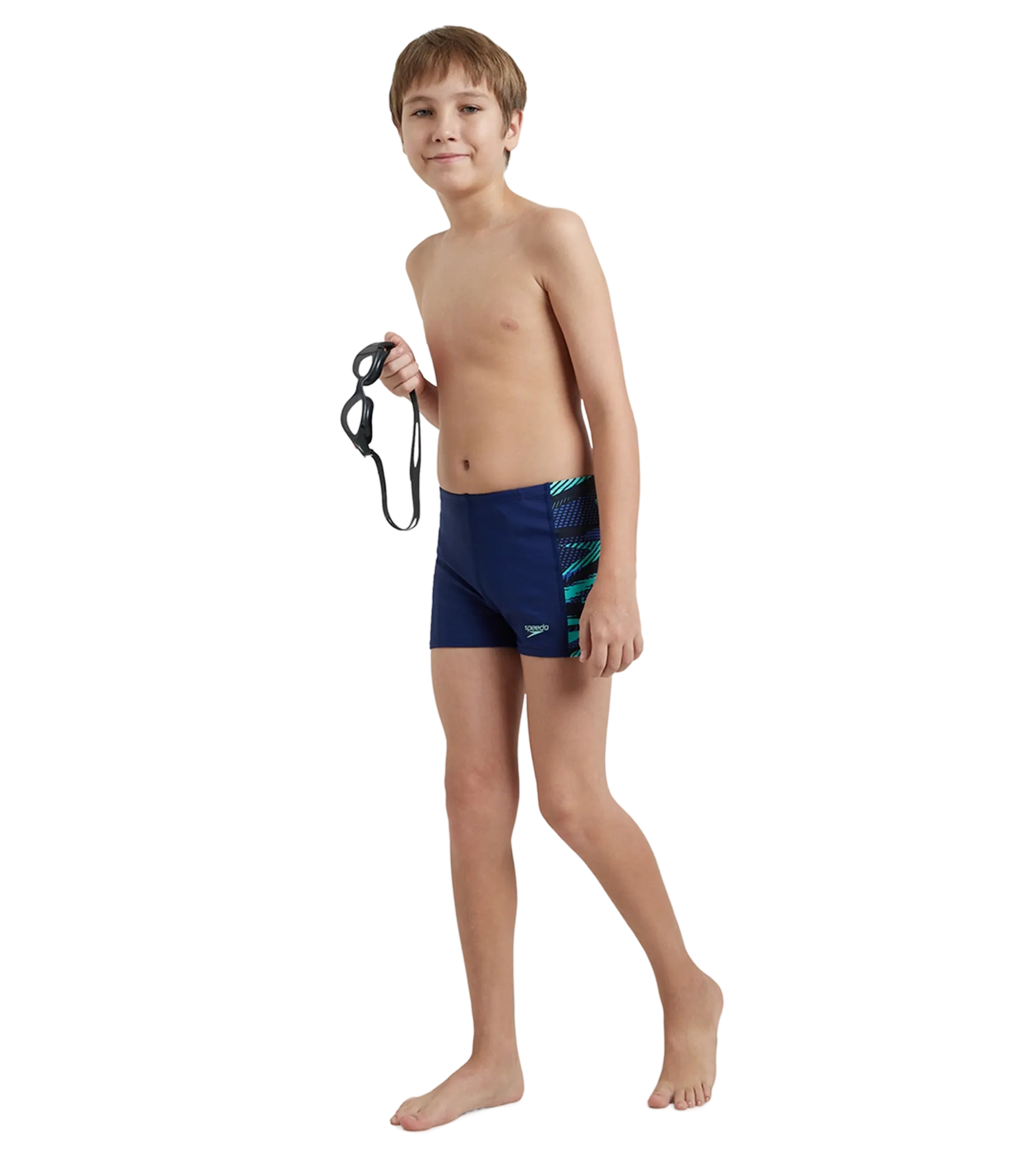 Boy's Endurance10 Hyperboom Panel Print Aquashort - Harmony. True Navy & Cobalt Pop - Image 7