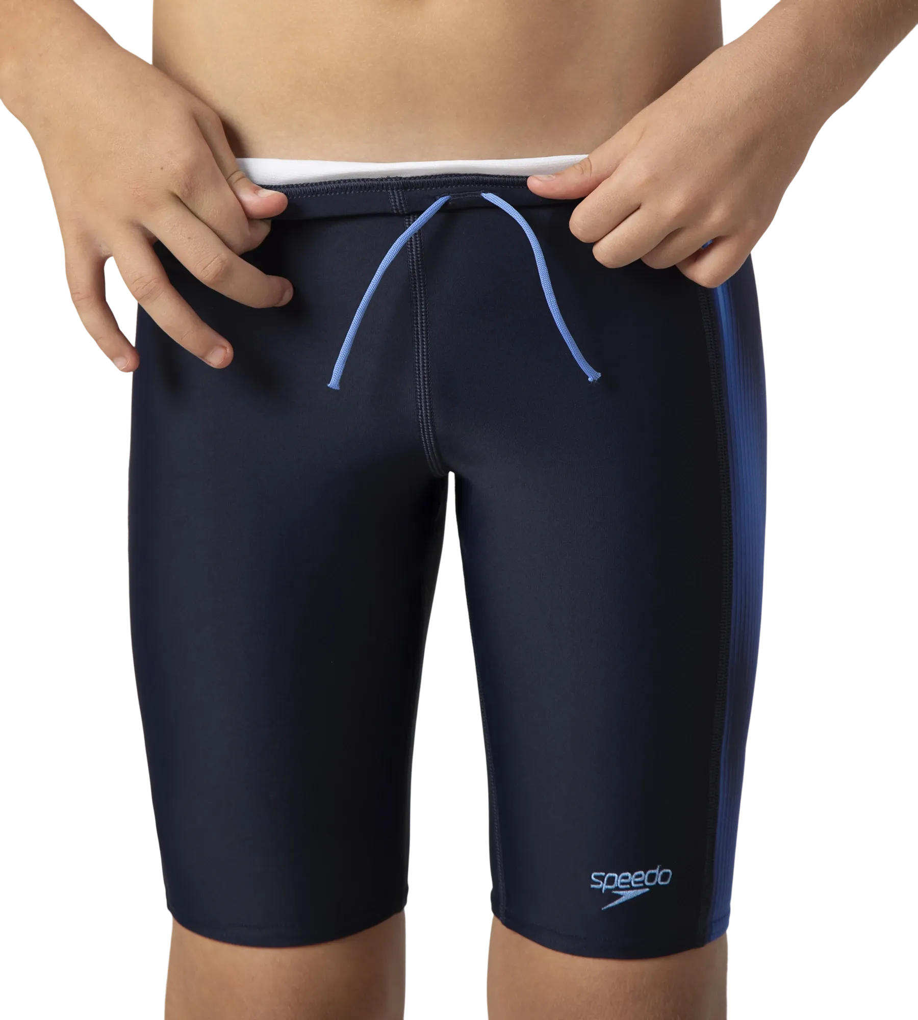 Boy's Endurance10 Side Panel Print Jammer - True Navy & Periwinkle Blue - Image 9