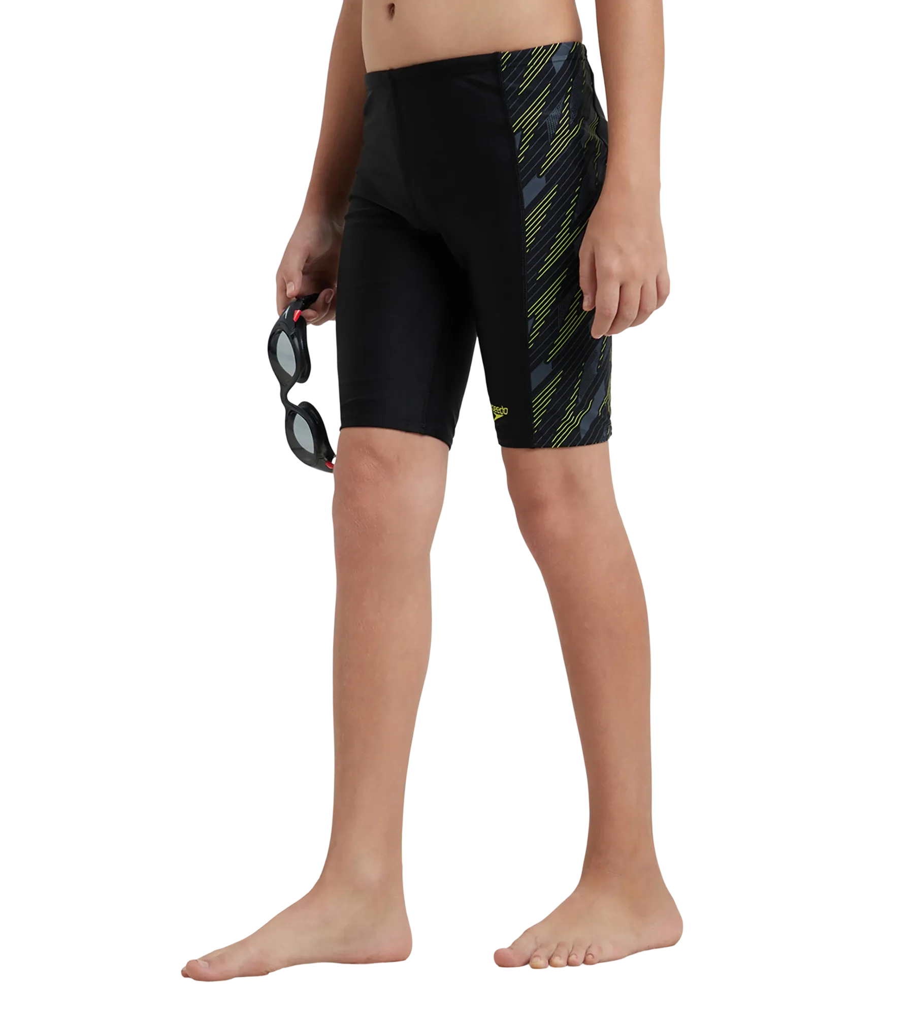 Boy's Endurance 10 Hyperboom Panel Print Jammer - Black & Lemon Drizzle