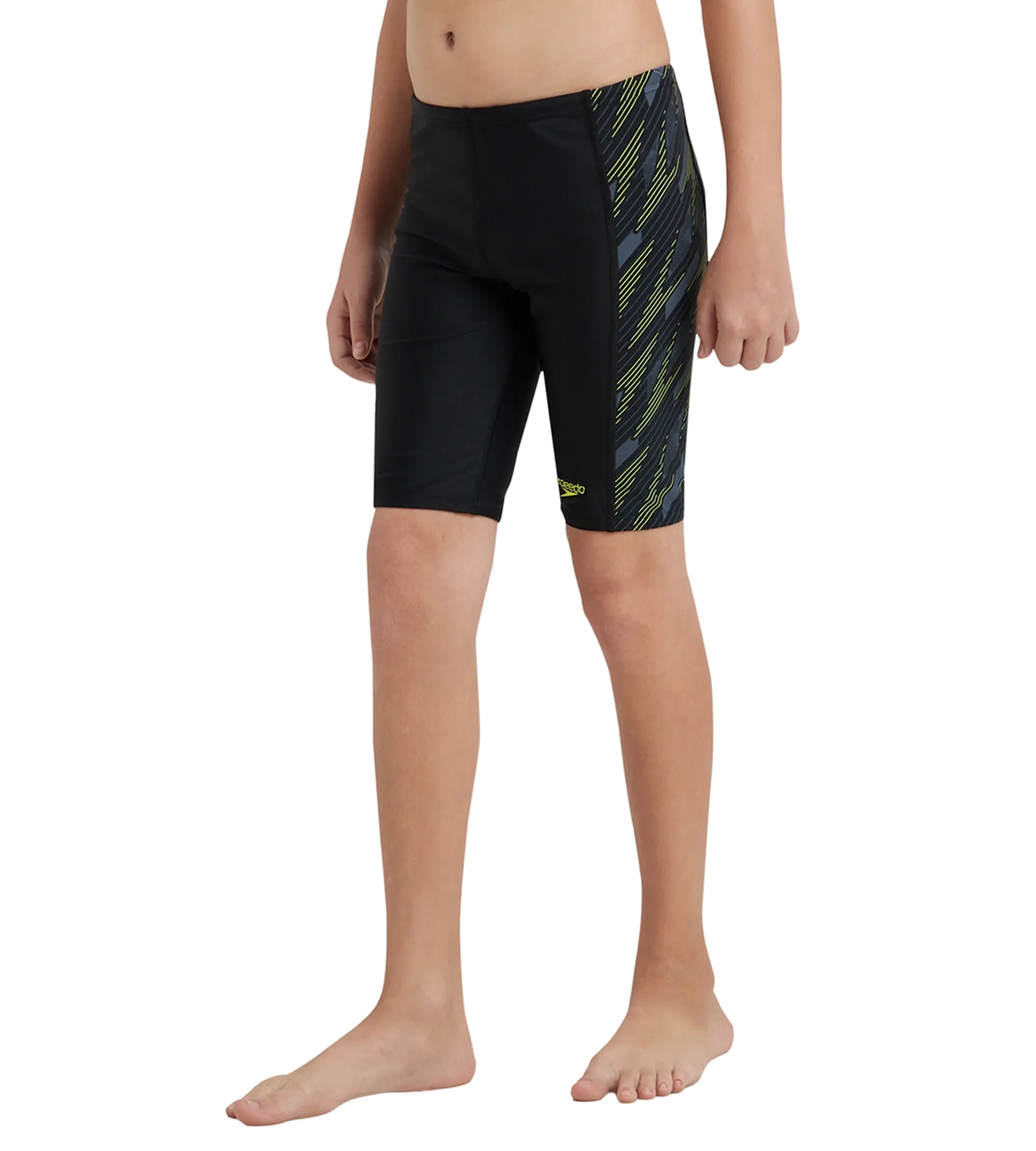 Boy's Endurance 10 Hyperboom Panel Print Jammer - Black & Lemon Drizzle - Image 3
