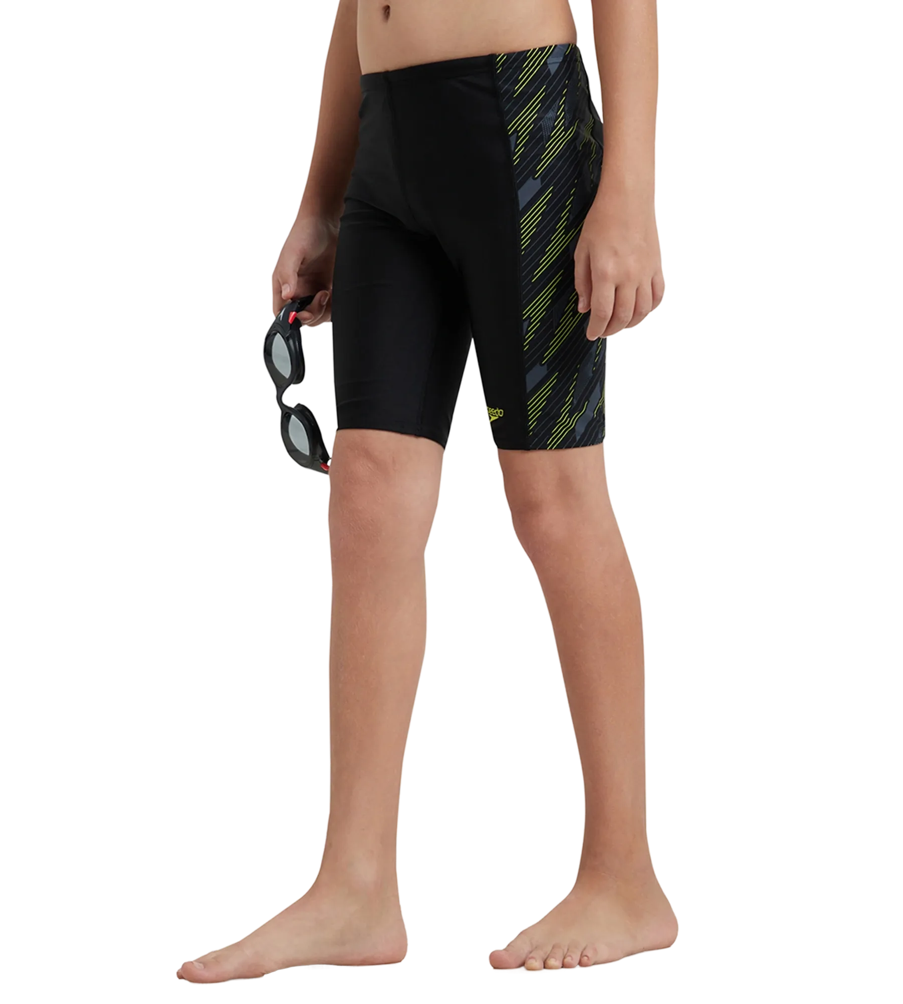 Boy's Endurance 10 Hyperboom Panel Print Jammer - Black & Lemon Drizzle - Image 8