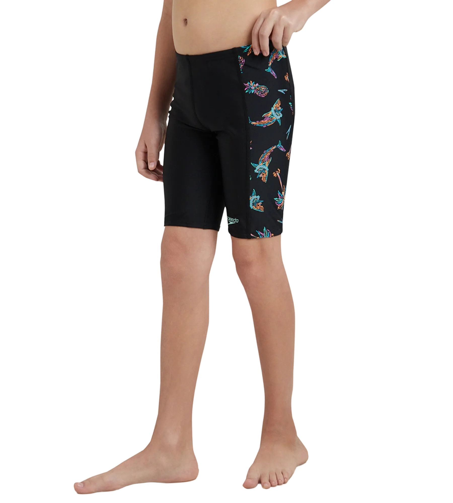 Boy's Endurance10 Side Panel Digital Print Jammer - Black. Anthracite & Arctic Glass - Image 3
