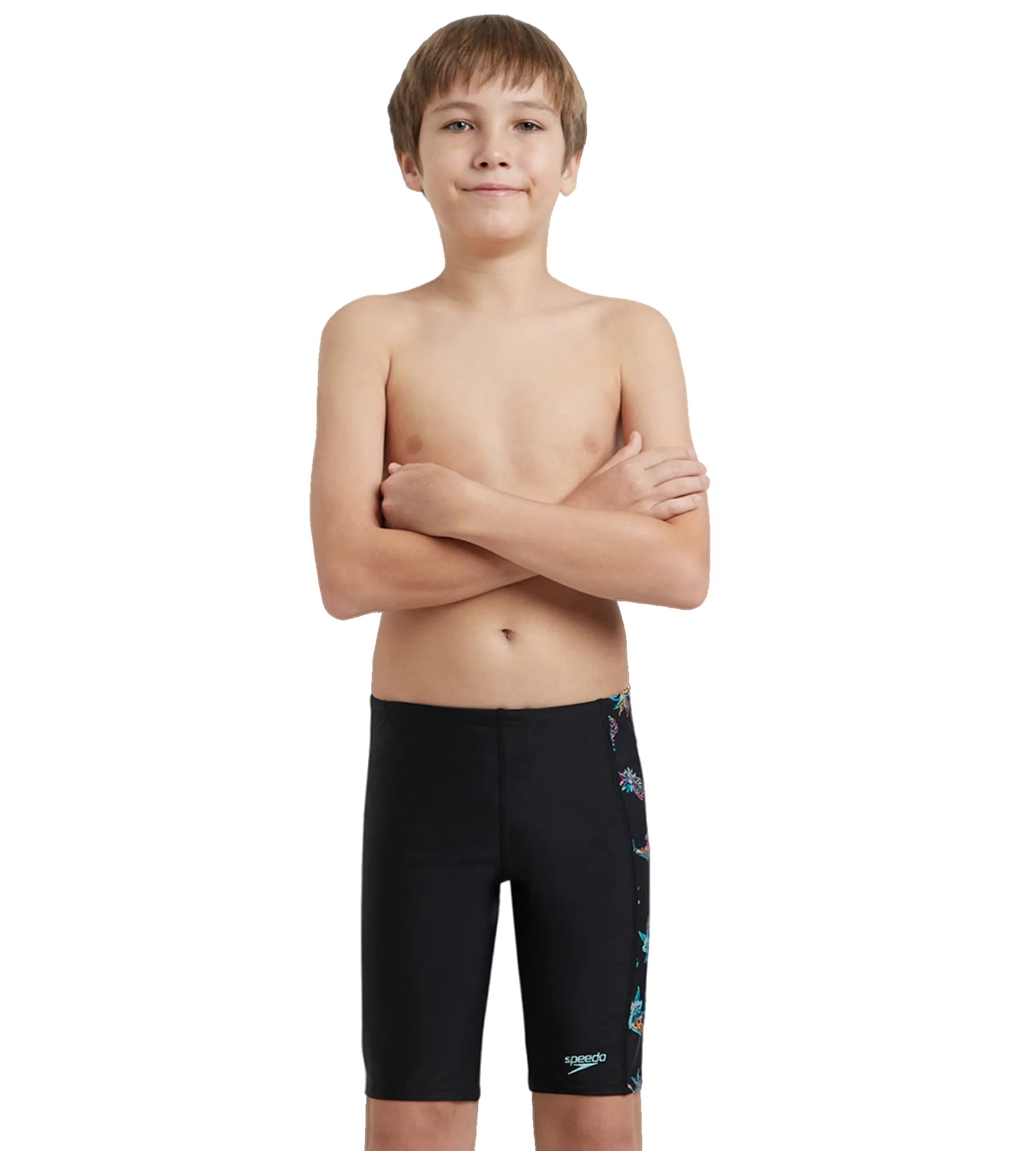 Boy's Endurance10 Side Panel Digital Print Jammer - Black. Anthracite & Arctic Glass - Image 6