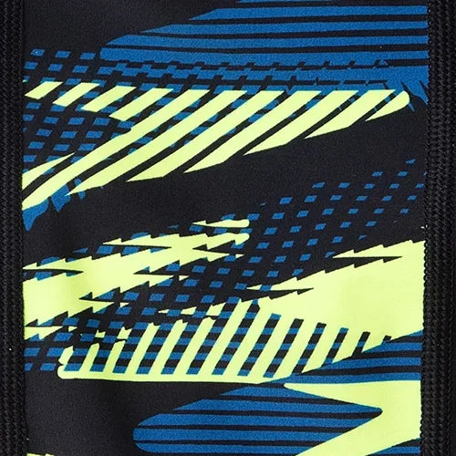 Boy's Endurance10 Side Panel Hyperboom Print Jammer - Black. Turkish Sea & Hyper Yellow - Image 13