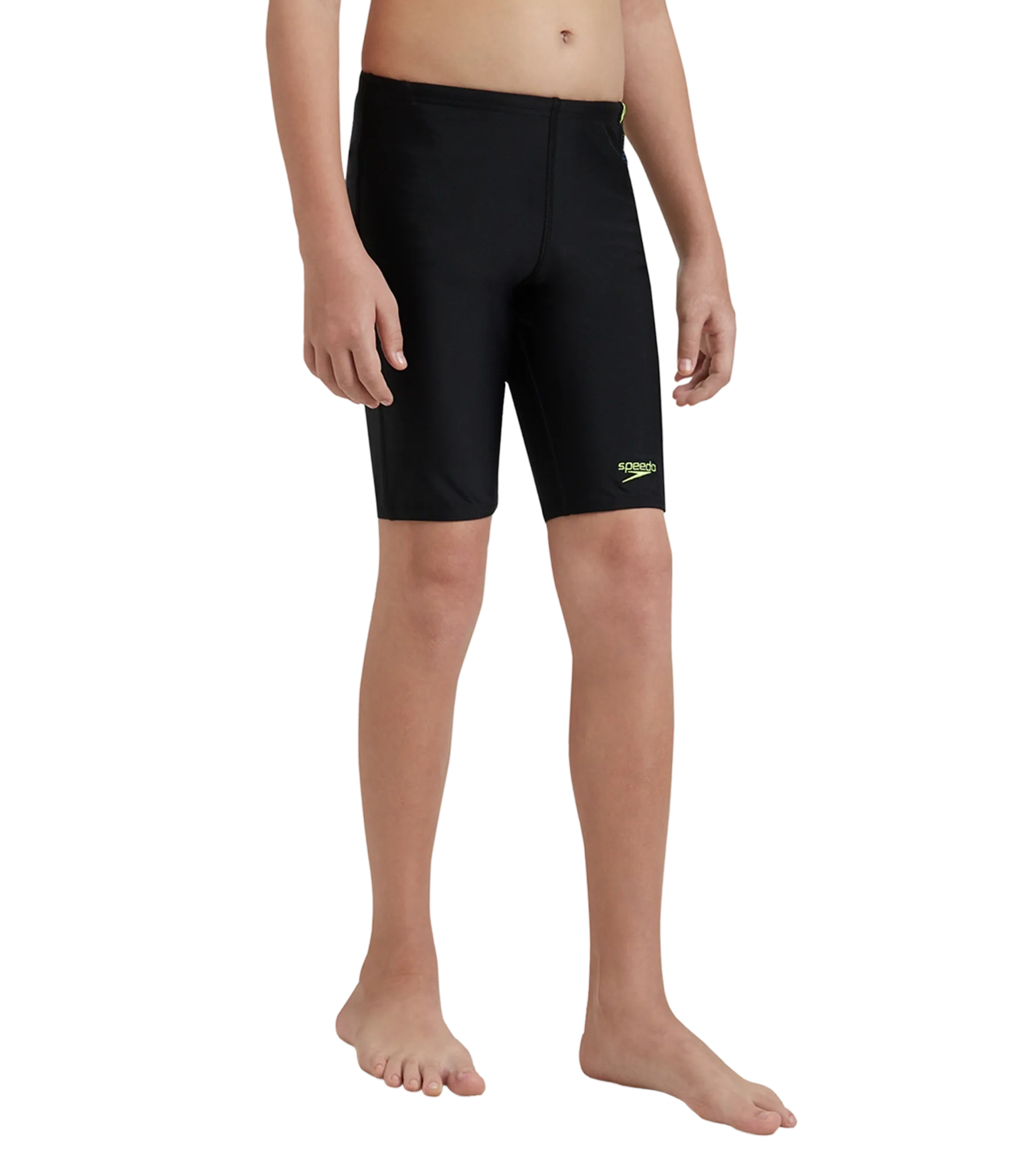 Boy's Endurance10 Side Panel Hyperboom Print Jammer - Black. Turkish Sea & Hyper Yellow - Image 4