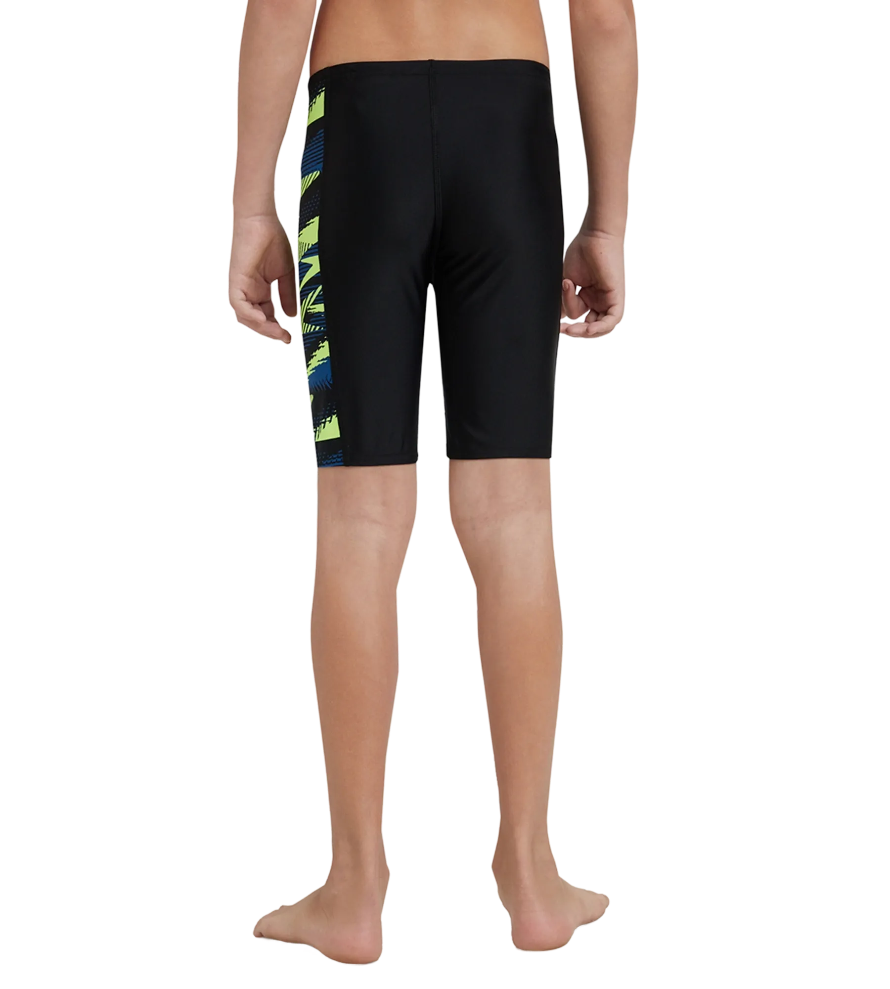 Boy's Endurance10 Side Panel Hyperboom Print Jammer - Black. Turkish Sea & Hyper Yellow - Image 5