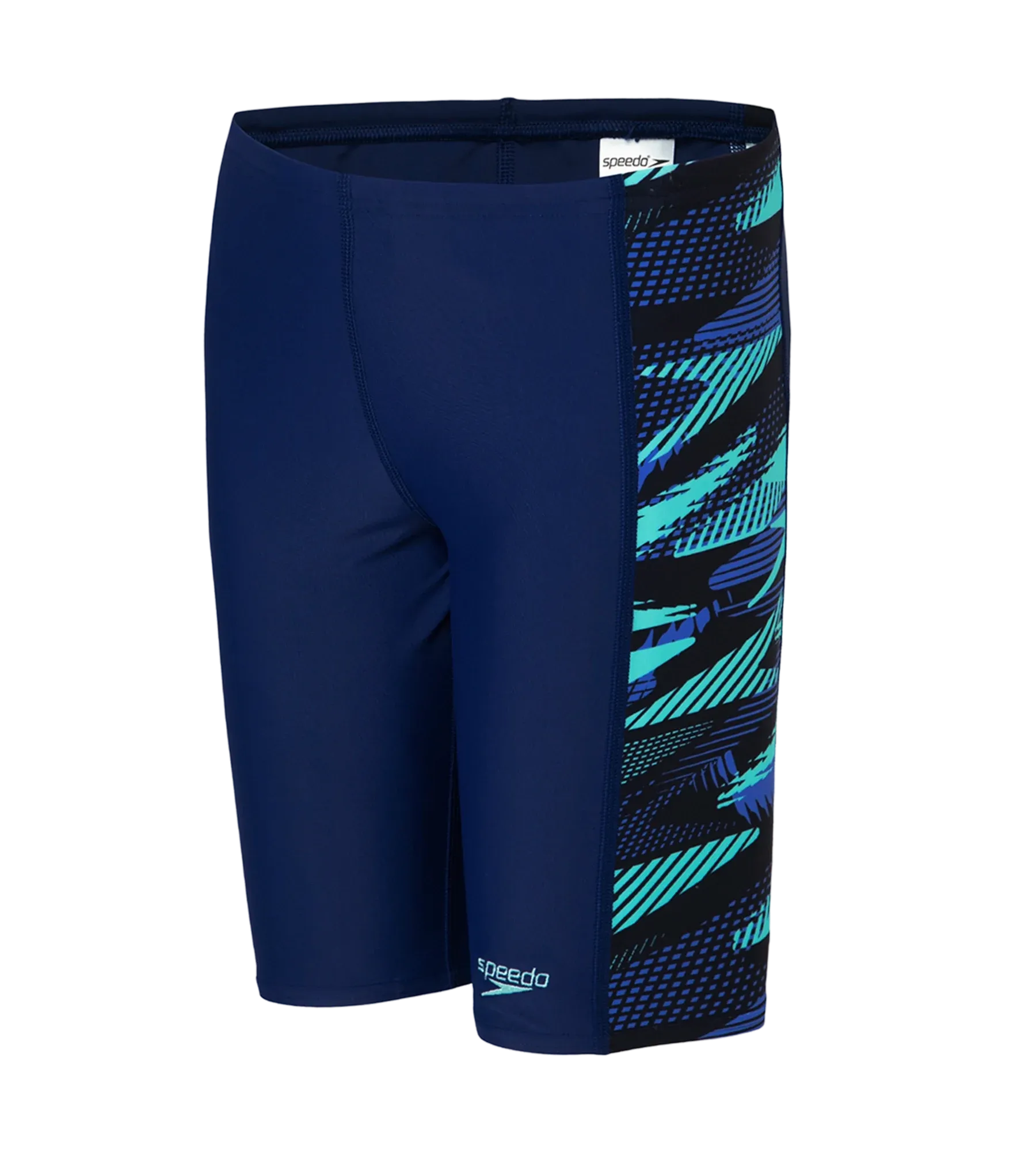 Boy's Endurance10 Side Panel Hyperboom Print Jammer - Harmony. True Navy & Cobalt Pop - Image 10