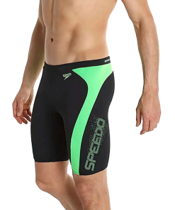 Men's Endurance+ Logo Graphic Splice Jammer - Black & Fluo Green