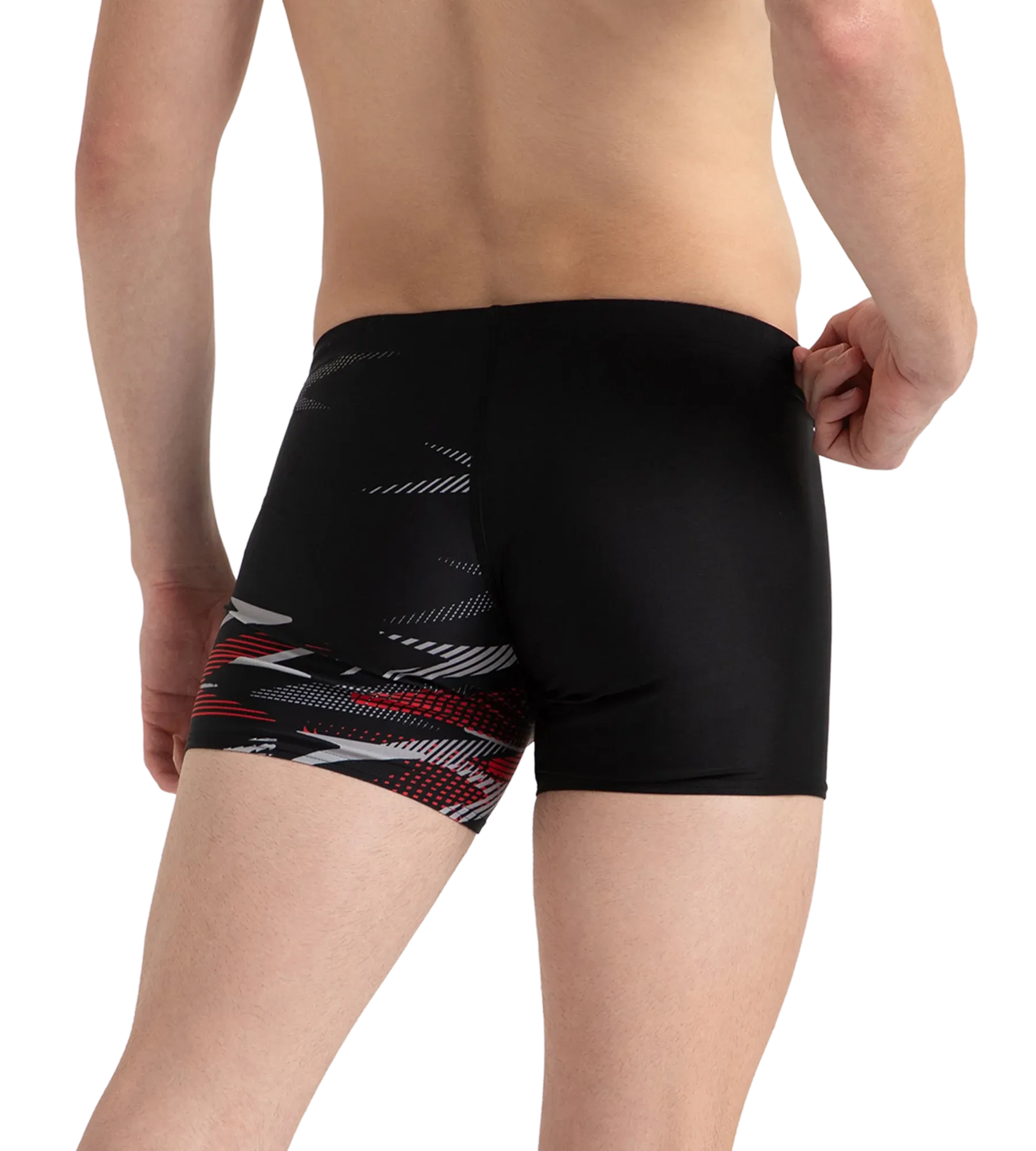 Men's Endurance10 Hyperboom Print V-Cut Aquashort - Black. High Risk Red & Monument - Image 4