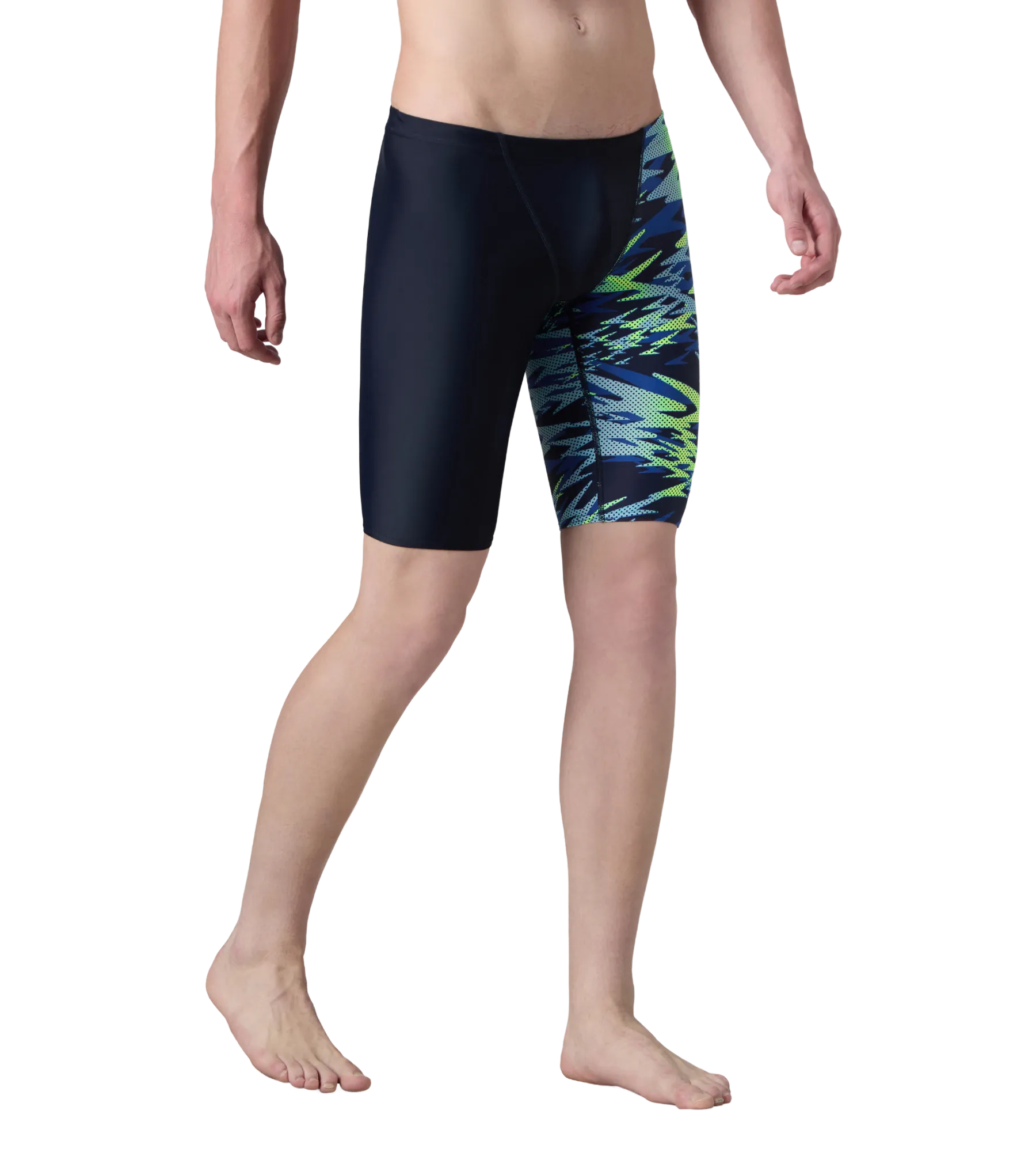 Men's Endurance10 Hyperboom Print V-Cut Jammer - True Navy & Deep Saffire - Image 4