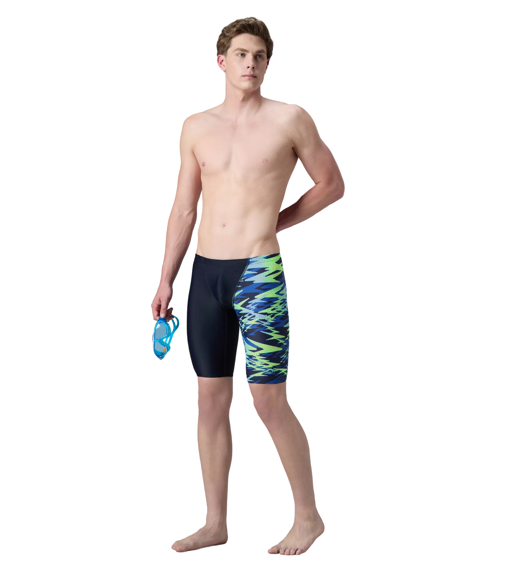 Men's Endurance10 Hyperboom Print V-Cut Jammer - True Navy & Deep Saffire - Image 6