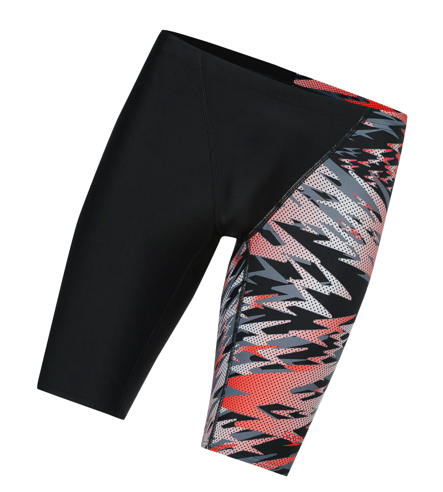 Men's Endurance10 Hyperboom Print V-Cut Jammer - Black & High Risk Red - Image 10