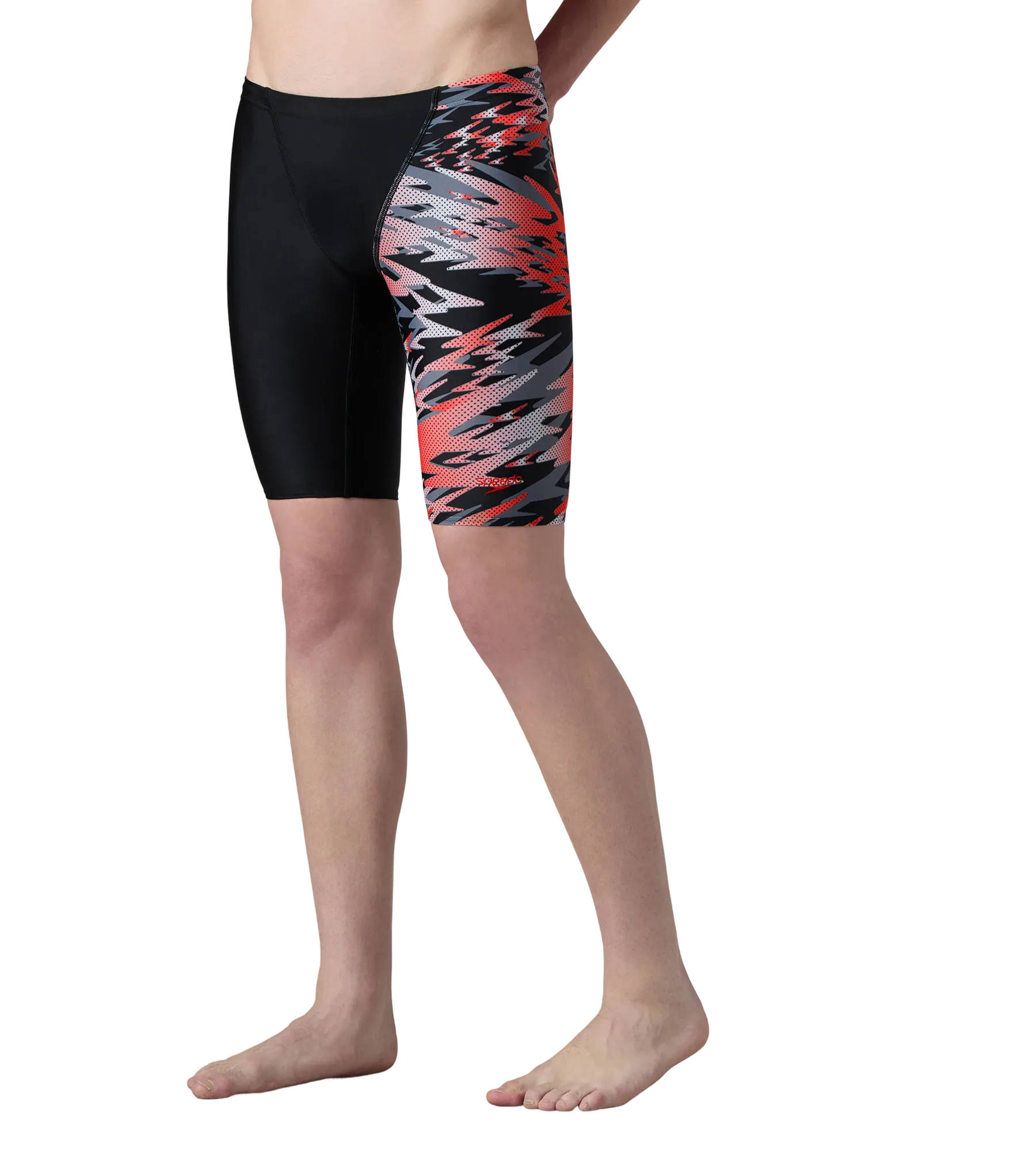 Men's Endurance10 Hyperboom Print V-Cut Jammer - Black & High Risk Red - Image 3