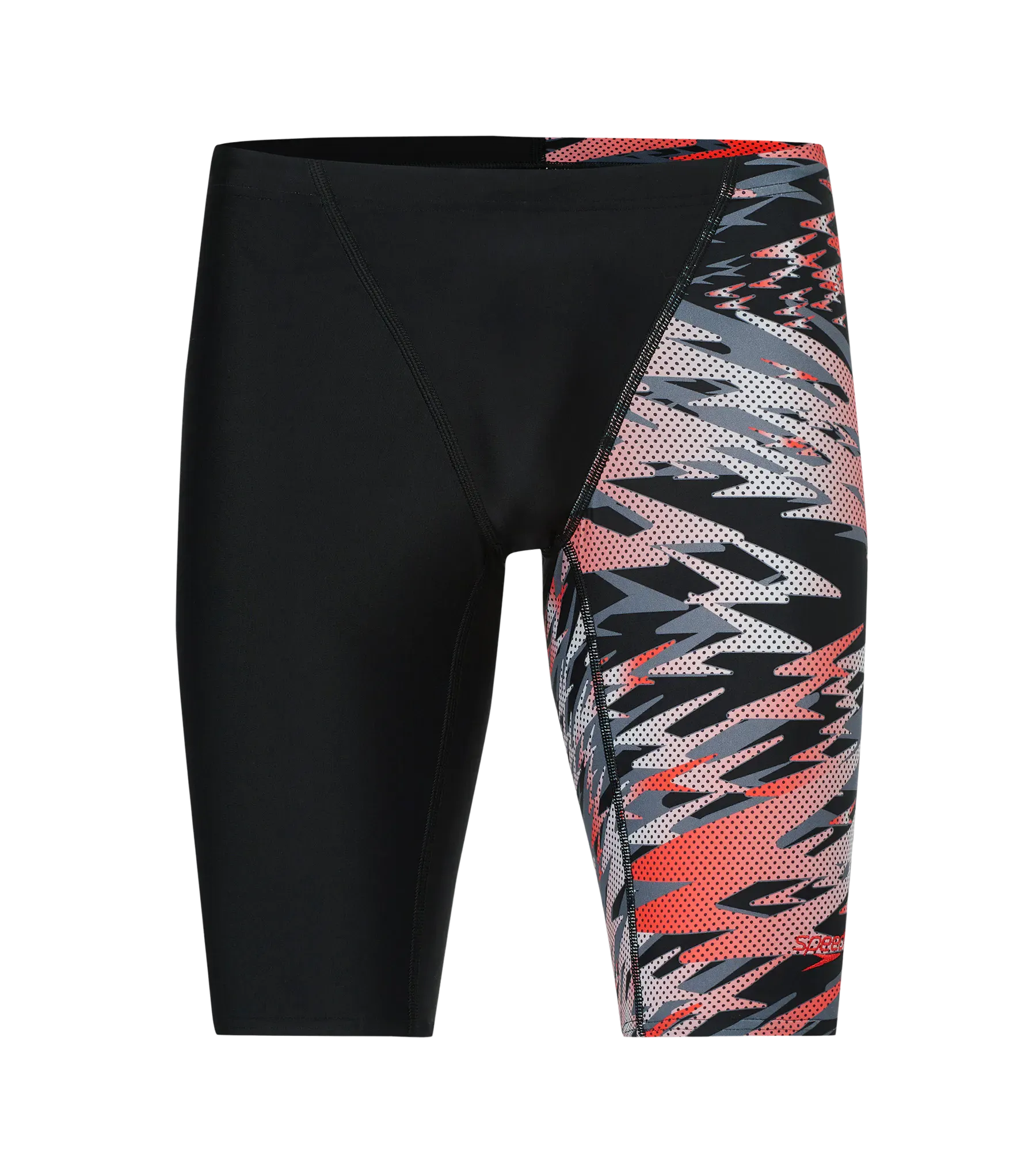 Men's Endurance10 Hyperboom Print V-Cut Jammer - Black & High Risk Red - Image 9