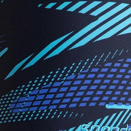 Men's Endurance10 Hyperboom Print V-Cut Jammer - True Navy. Cobalt Pop & Picton Blue - Image 12