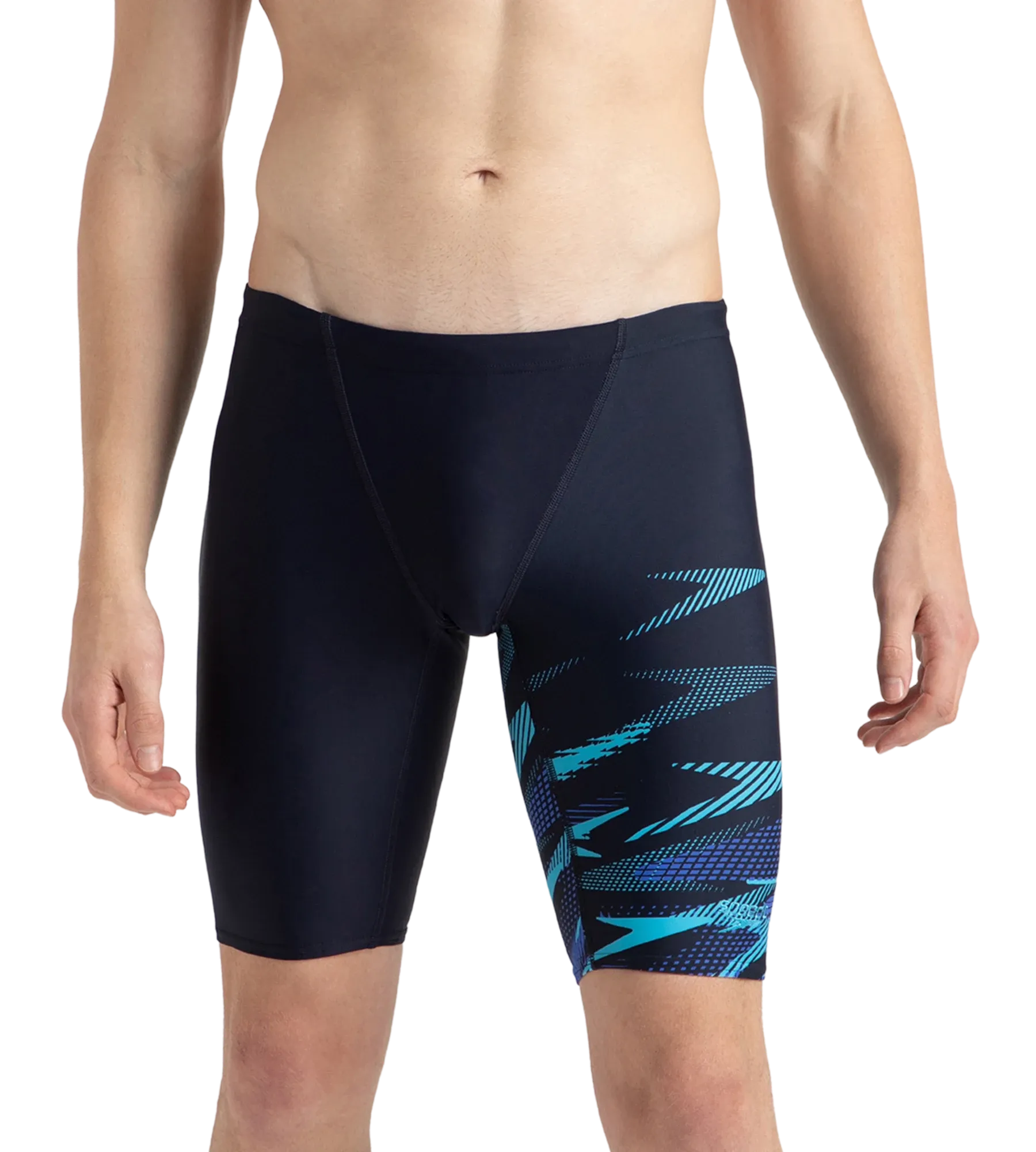 Men's Endurance10 Hyperboom Print V-Cut Jammer - True Navy. Cobalt Pop & Picton Blue - Image 2