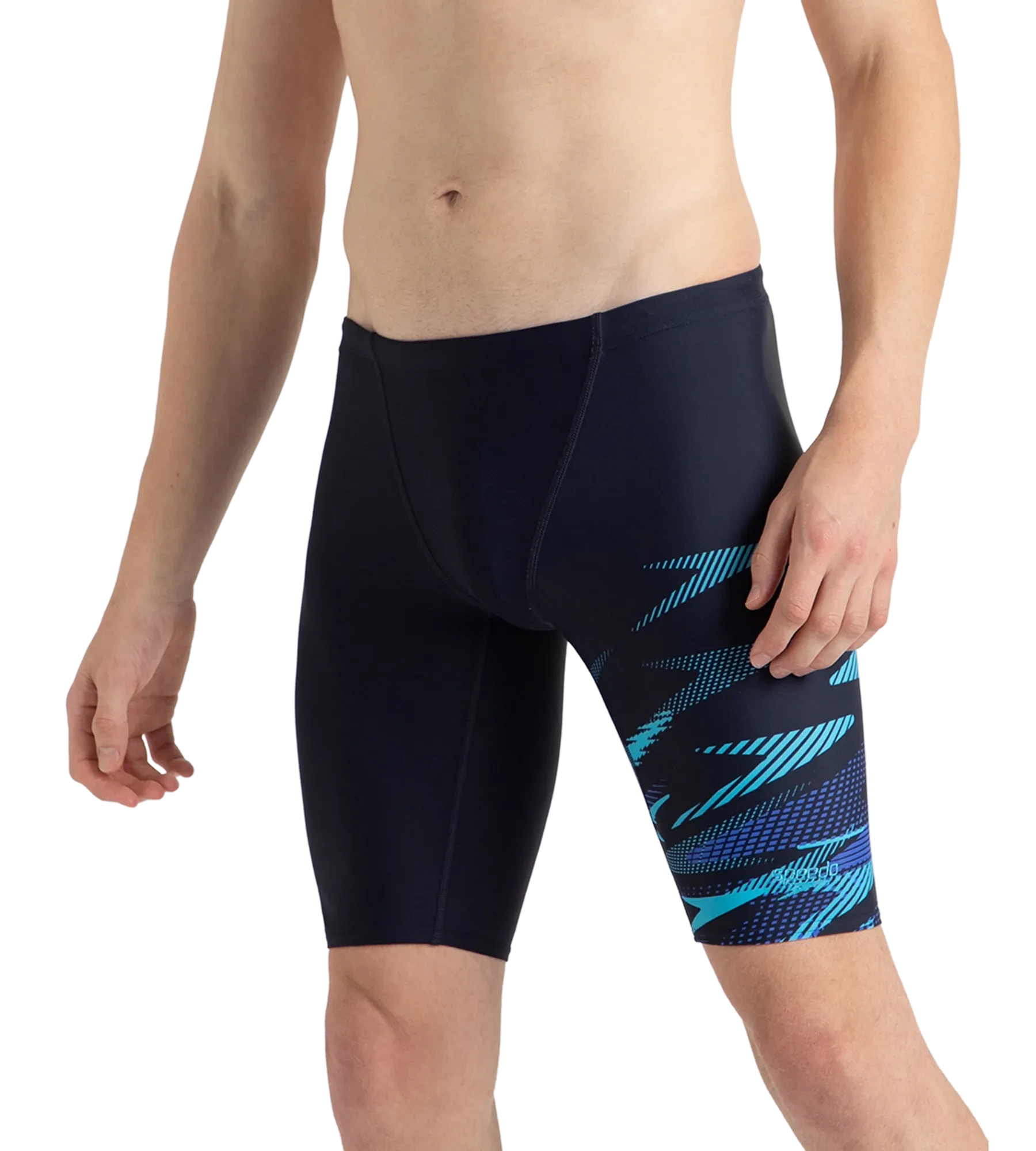 Men's Endurance10 Hyperboom Print V-Cut Jammer - True Navy. Cobalt Pop & Picton Blue - Image 3
