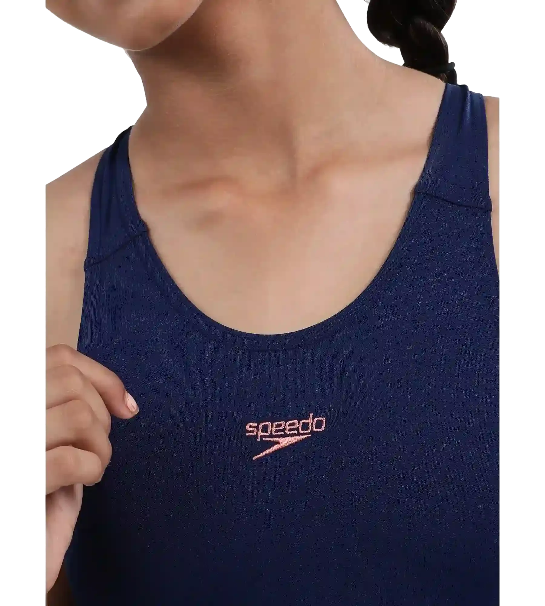 Girl's Endurance+ Essential Legsuit Swimwear - Cerulean Blue & Cupid Coral - Image 6