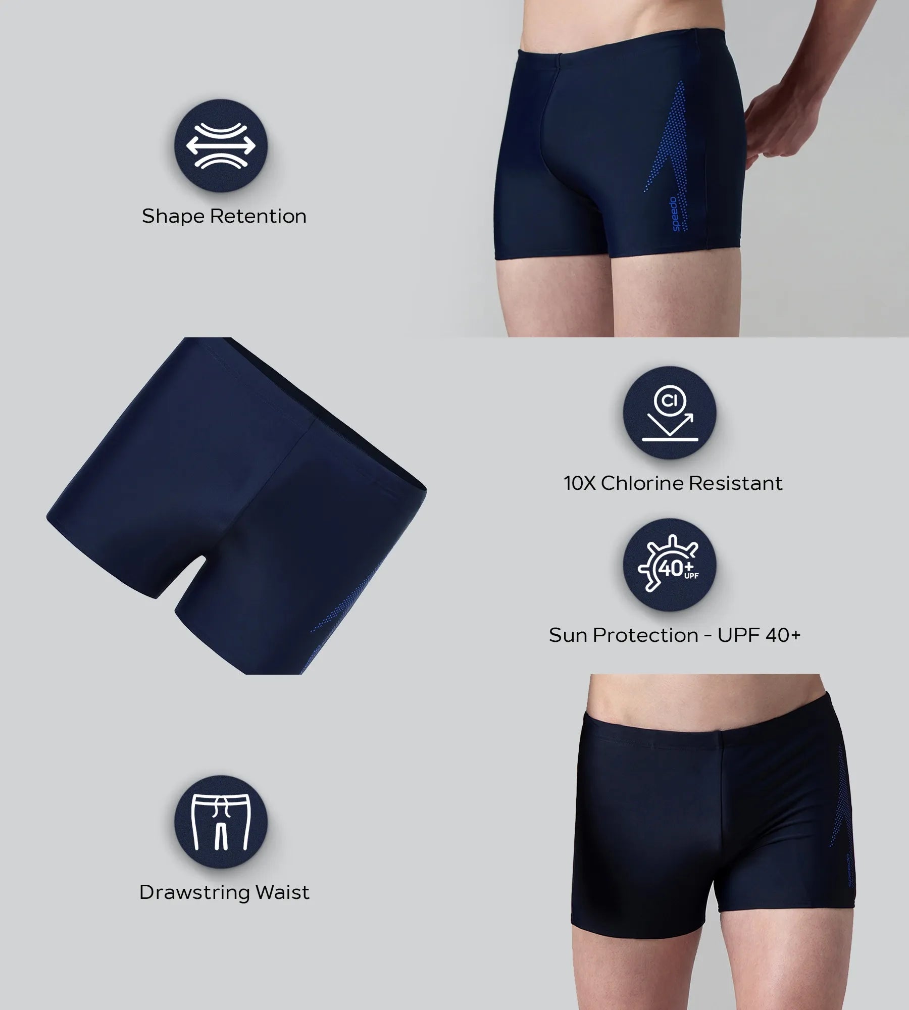 Men's Endurance10 Boom Logo Print Aquashort - True Navy & Deep Saffire - Image 5