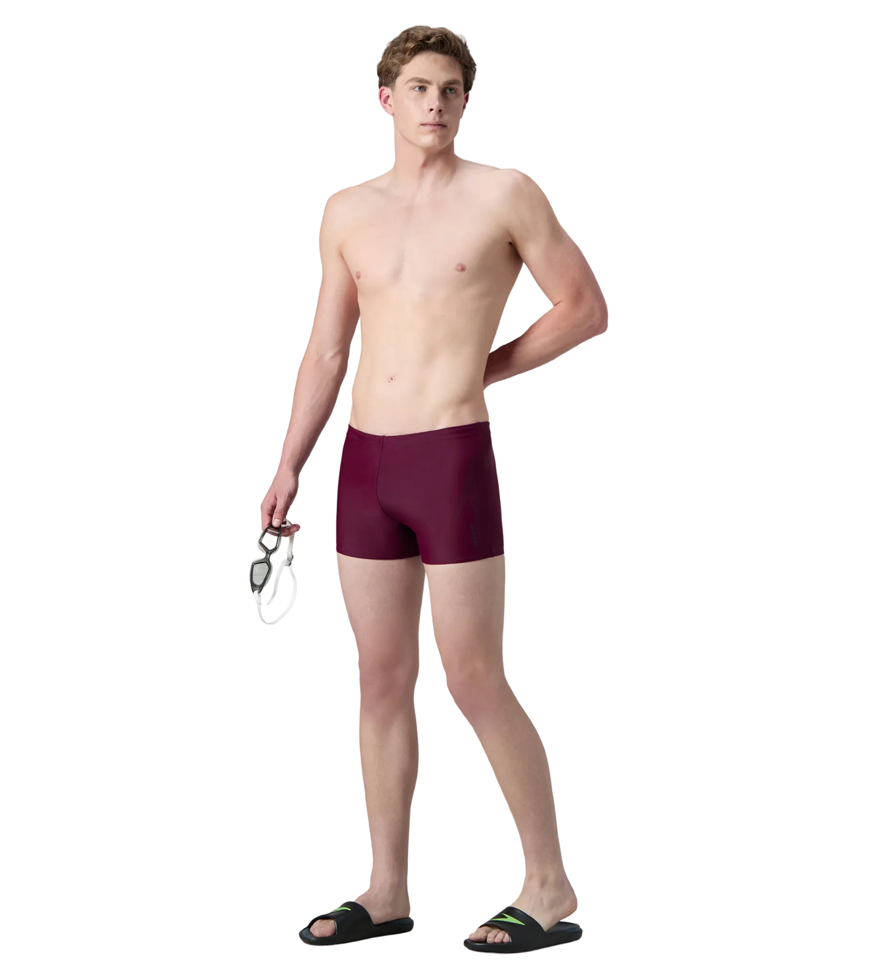 Men's Enduraflex Boom Logo Print Aquashort - Chocaberry & Black - Image 6