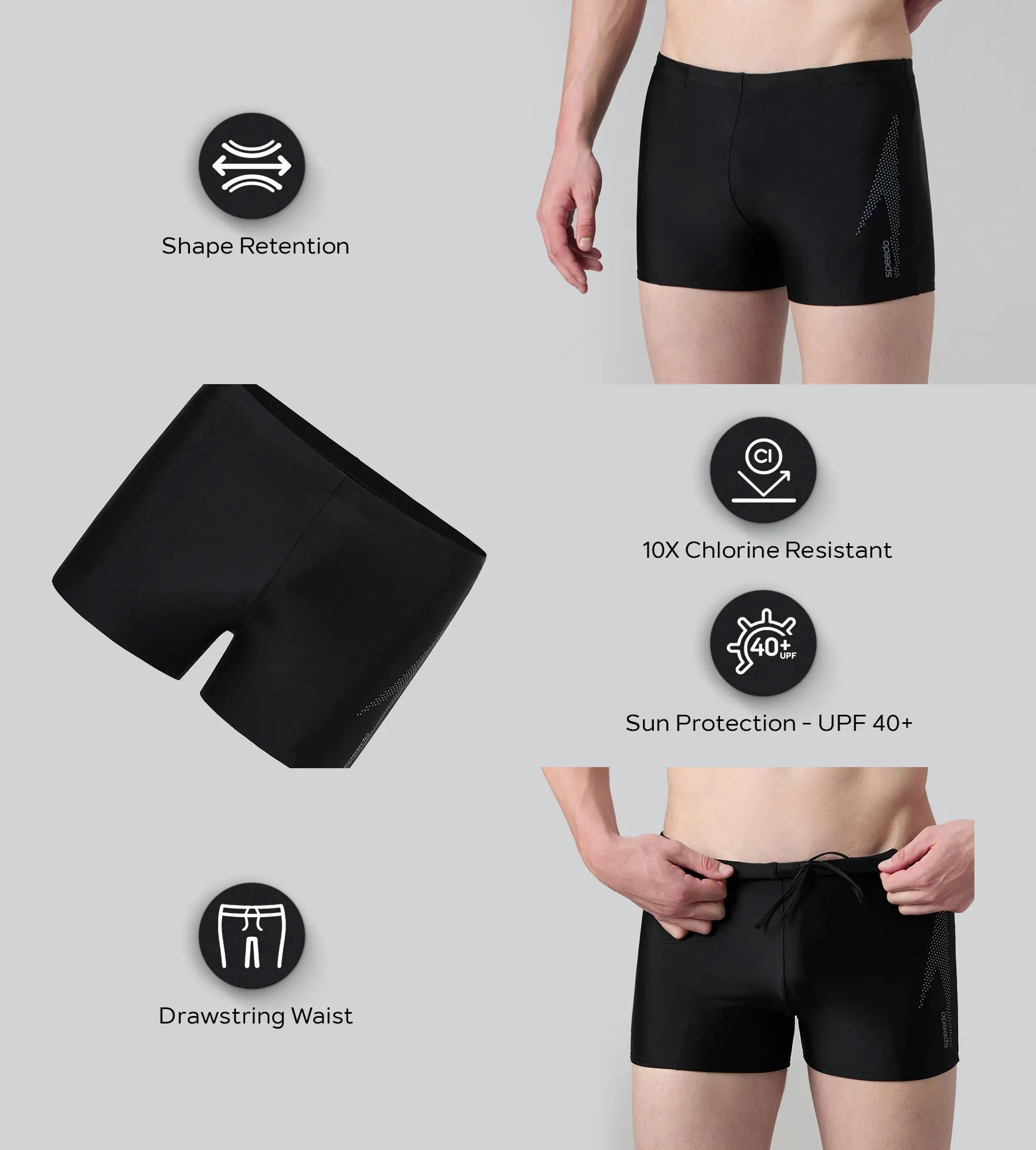 Men's Endurance10 Boom Logo Print Aquashort - Black & Coin Grey - Image 2