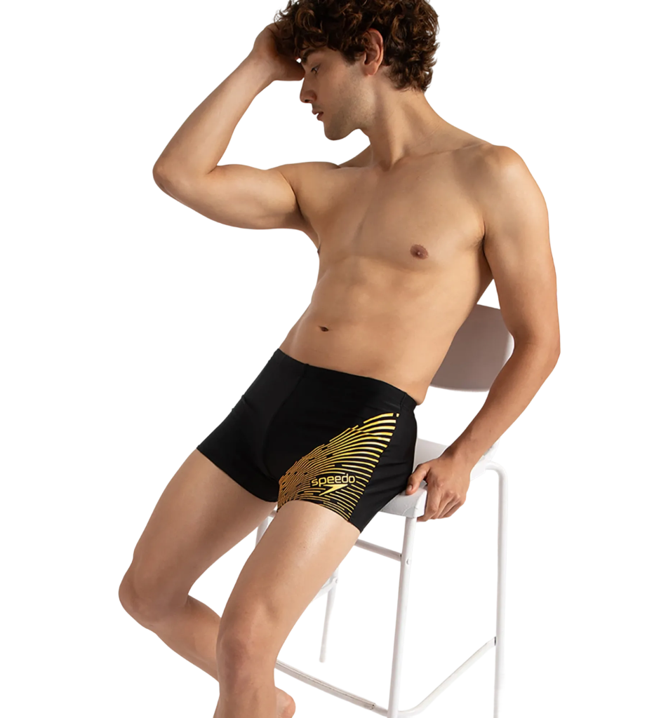 Men's Endurance 10 Medley Logo Aquashort - Black & Mandarin Peel
