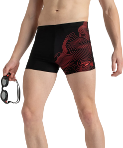 Men's Endurance10 Tide Print Sports Gala Logo Aquashort - Black & High Risk Red