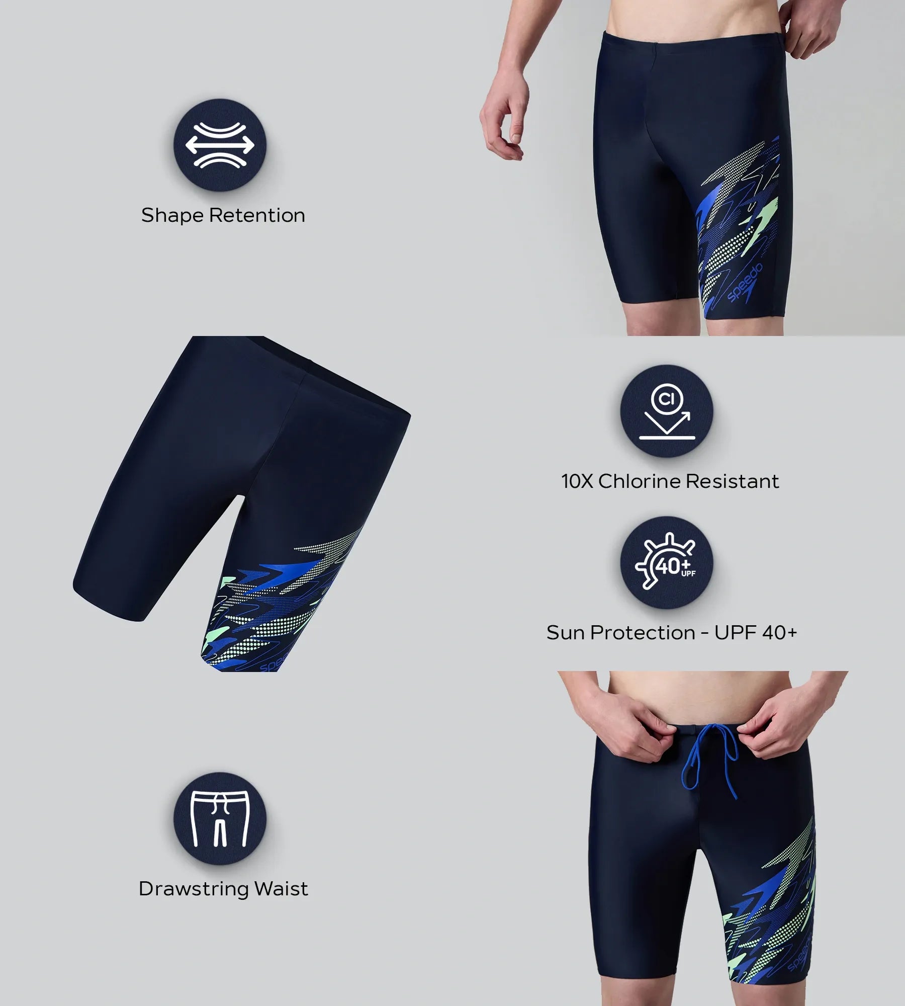Men's Endurance10 Medley Print Gala Logo Jammer - True Navy & Deep Saffire - Image 5