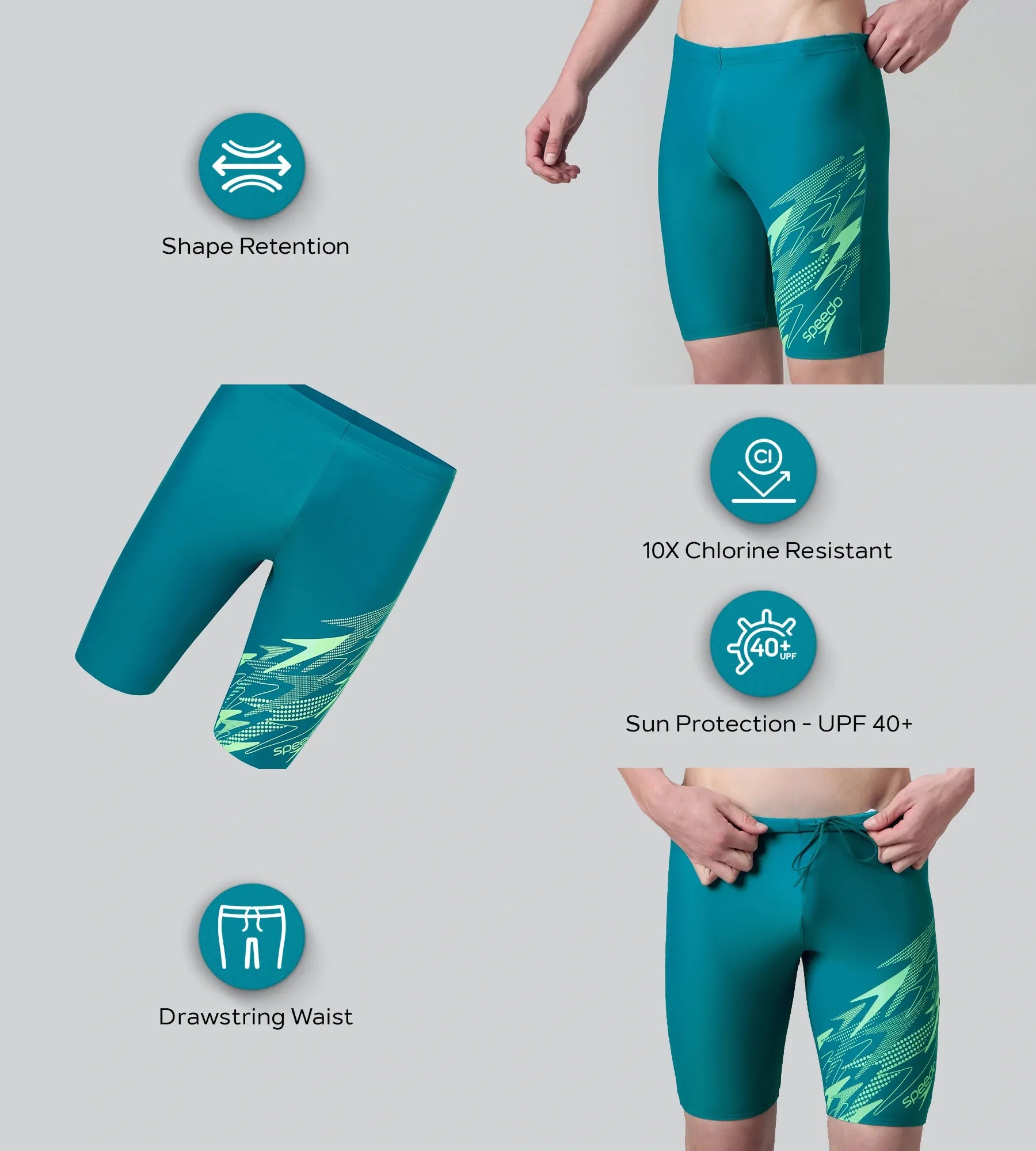 Men's Endurance10 Medley Print Gala Logo Jammer - Nordic Teal & Alfalfa Green - Image 2
