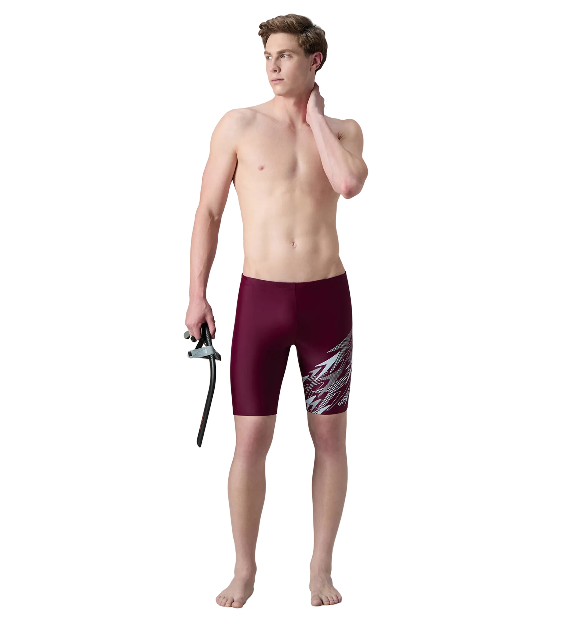 Men's Enduraflex Medley Gala Logo Print Jammer - Chockaberry & Evening Grey - Image 6