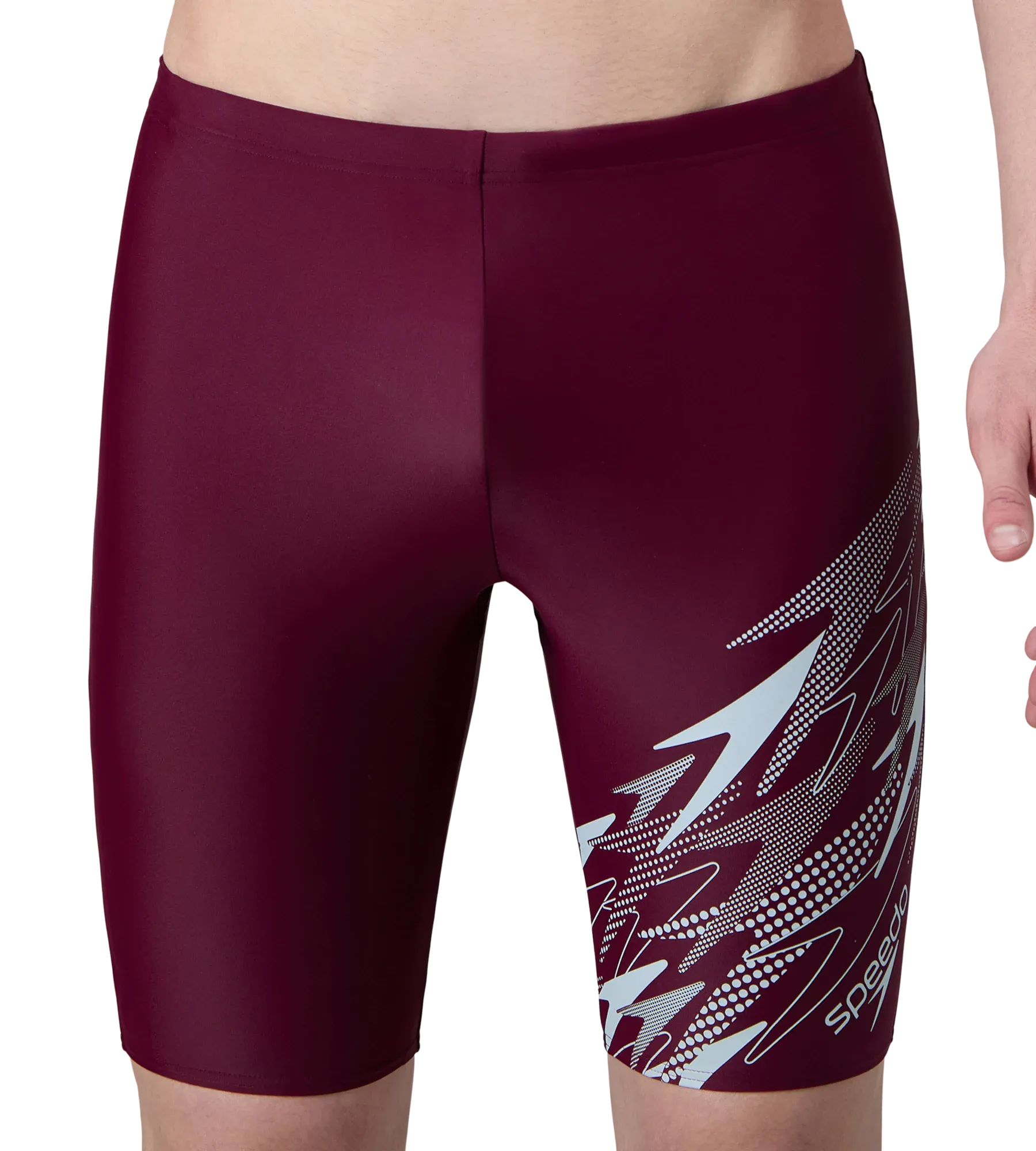 Men's Enduraflex Medley Gala Logo Print Jammer - Chockaberry & Evening Grey - Image 7