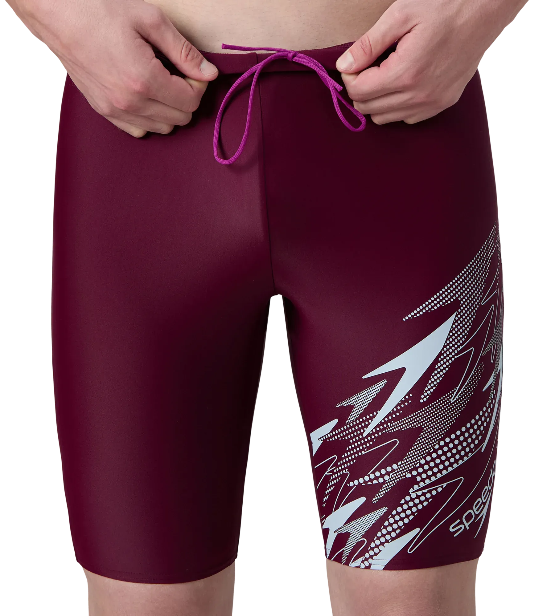 Men's Enduraflex Medley Gala Logo Print Jammer - Chockaberry & Evening Grey - Image 8