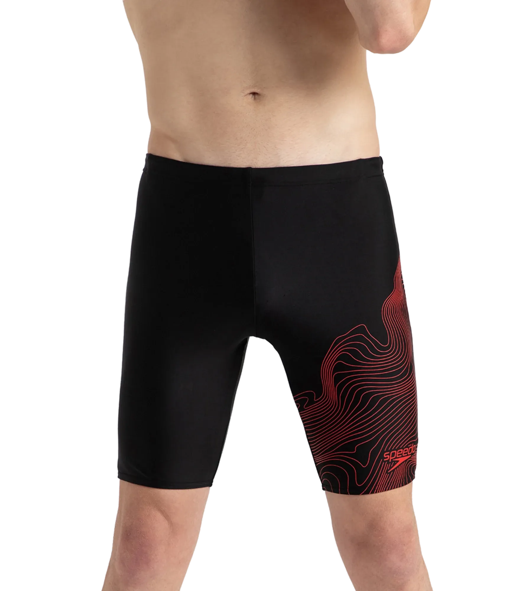 Men's Endurance10 Tide Print Sports Gala Logo Jammer - Black & High Risk Red - Image 2