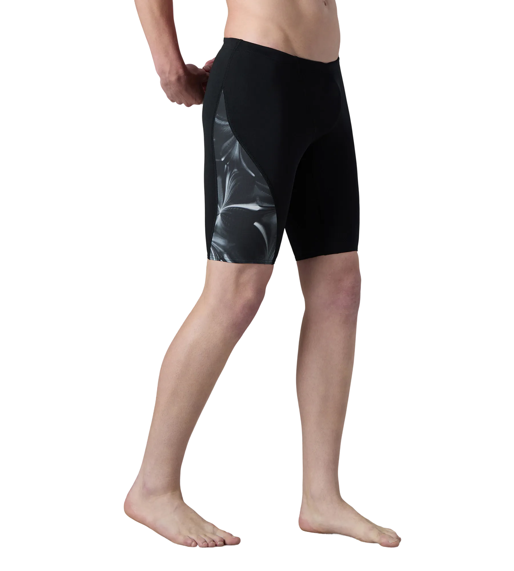Men's Endurance+ Digital Print V-Cut Jammer - Black & White - Image 4