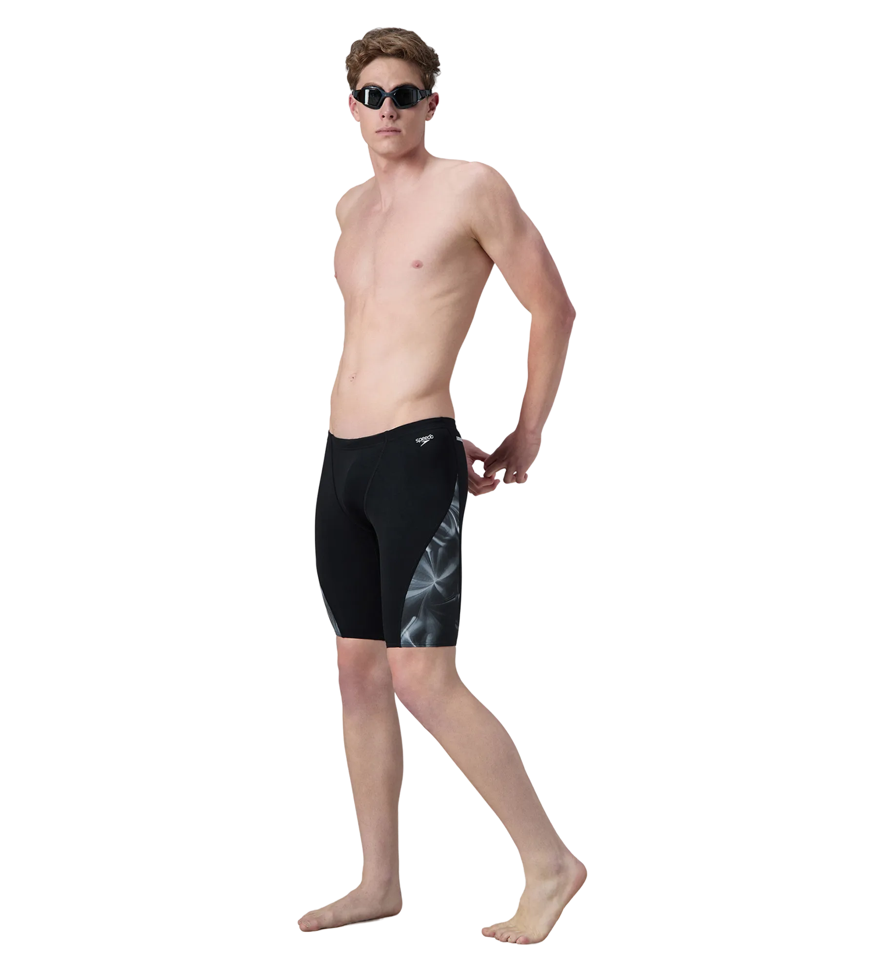Men's Endurance+ Digital Print V-Cut Jammer - Black & White - Image 6