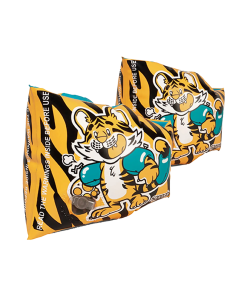 Unisex Aanadi Bengali Tiger Print Swim Confidence Armbands For Tot's - Orange & Green