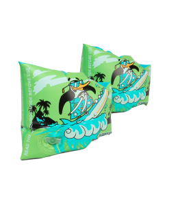 Unisex Chima African Penguin Print Swim Confidence Armbands For Tot's - Green & Blue