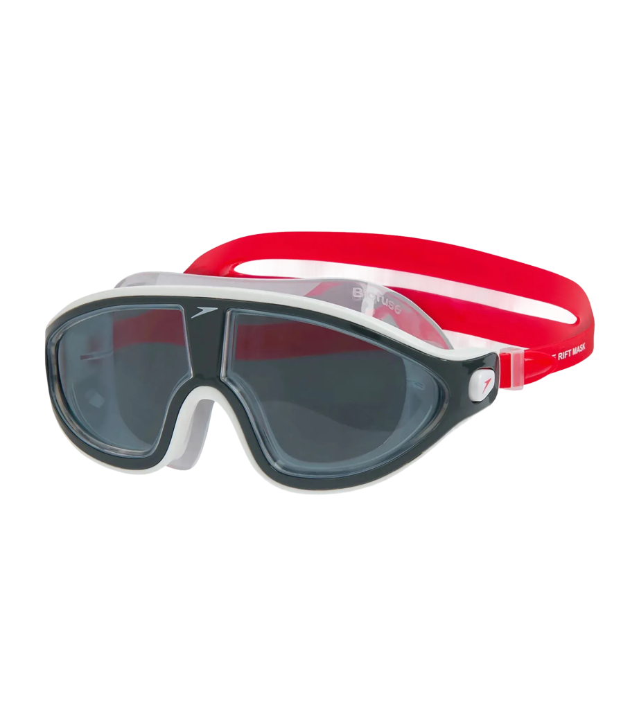 Unisex Adult Rift Smoke-Lens Swim Goggles - Lava Red & Oxid Grey