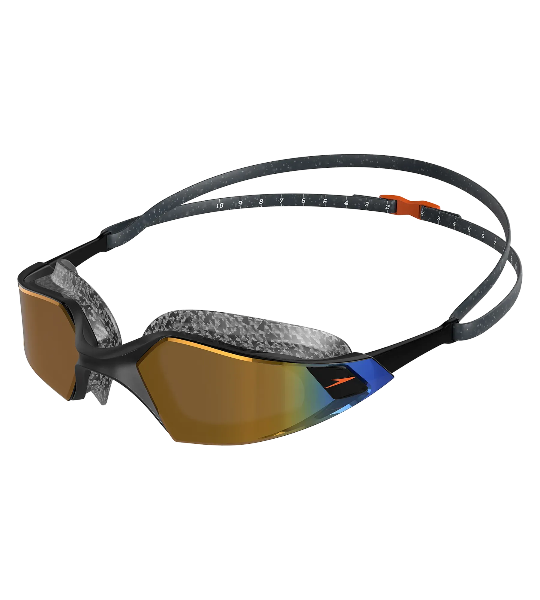 Unisex Adult Aquapulse Pro Mirror Lens Swim Goggles - Black & Gold - Image 2