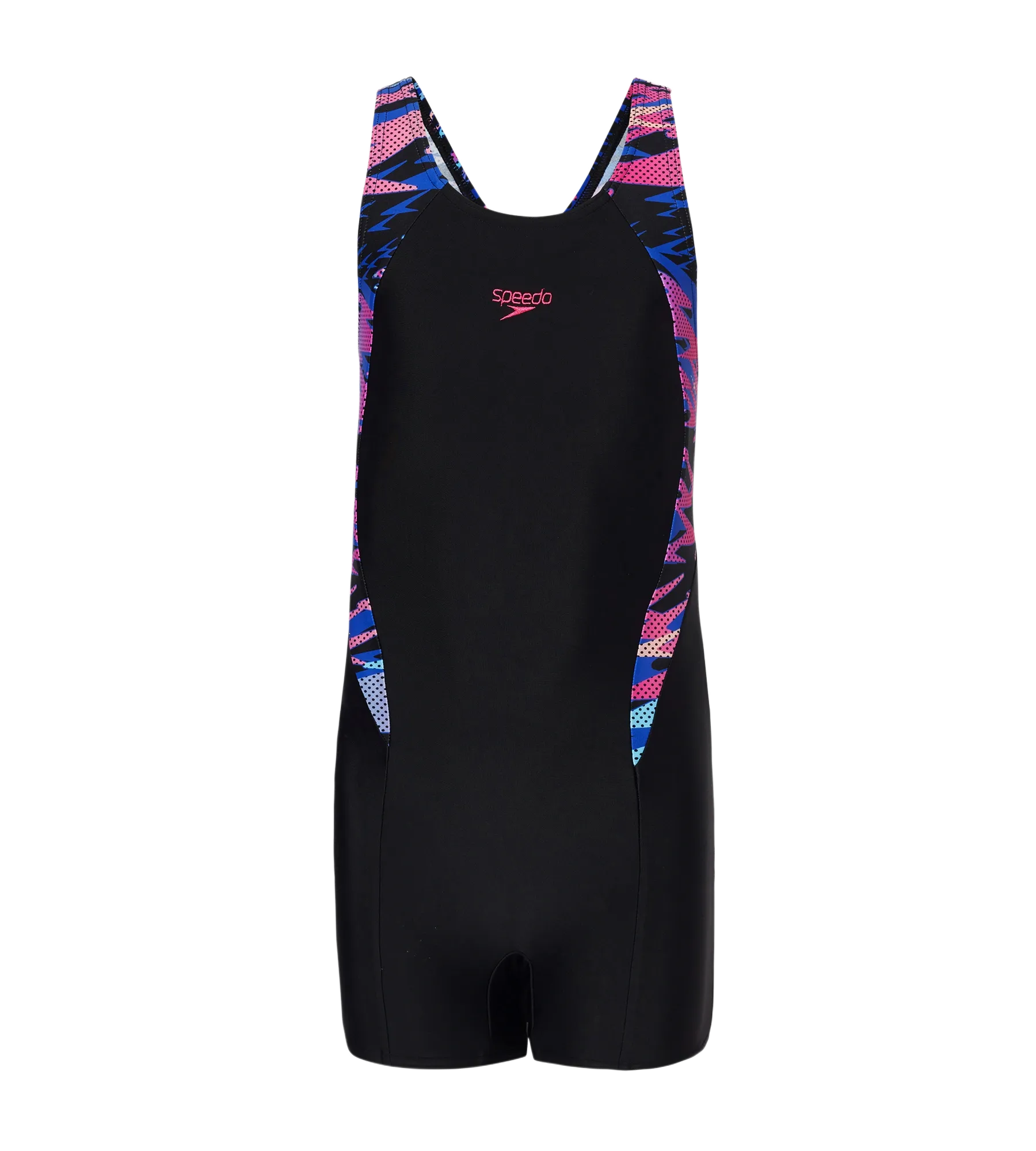 Girl's Endurance10 Hyperboom Print Splice Muscleback Legsuit - Black & Margarita Pink - Image 9