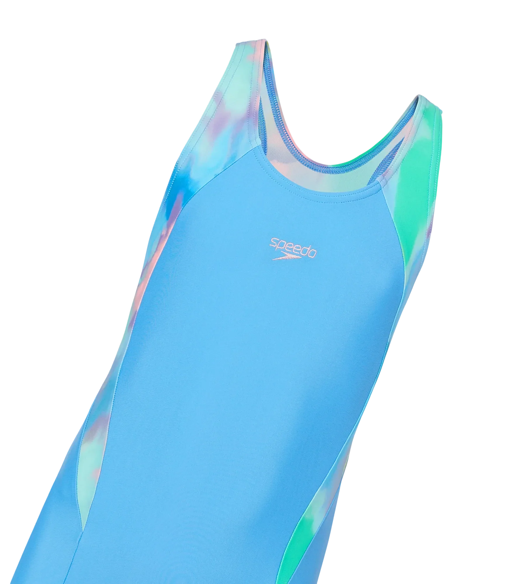 Girl's Endurance10 Print Splice Muscleback Legsuit - Periwinkle Blue & Glassy Pink - Image 11