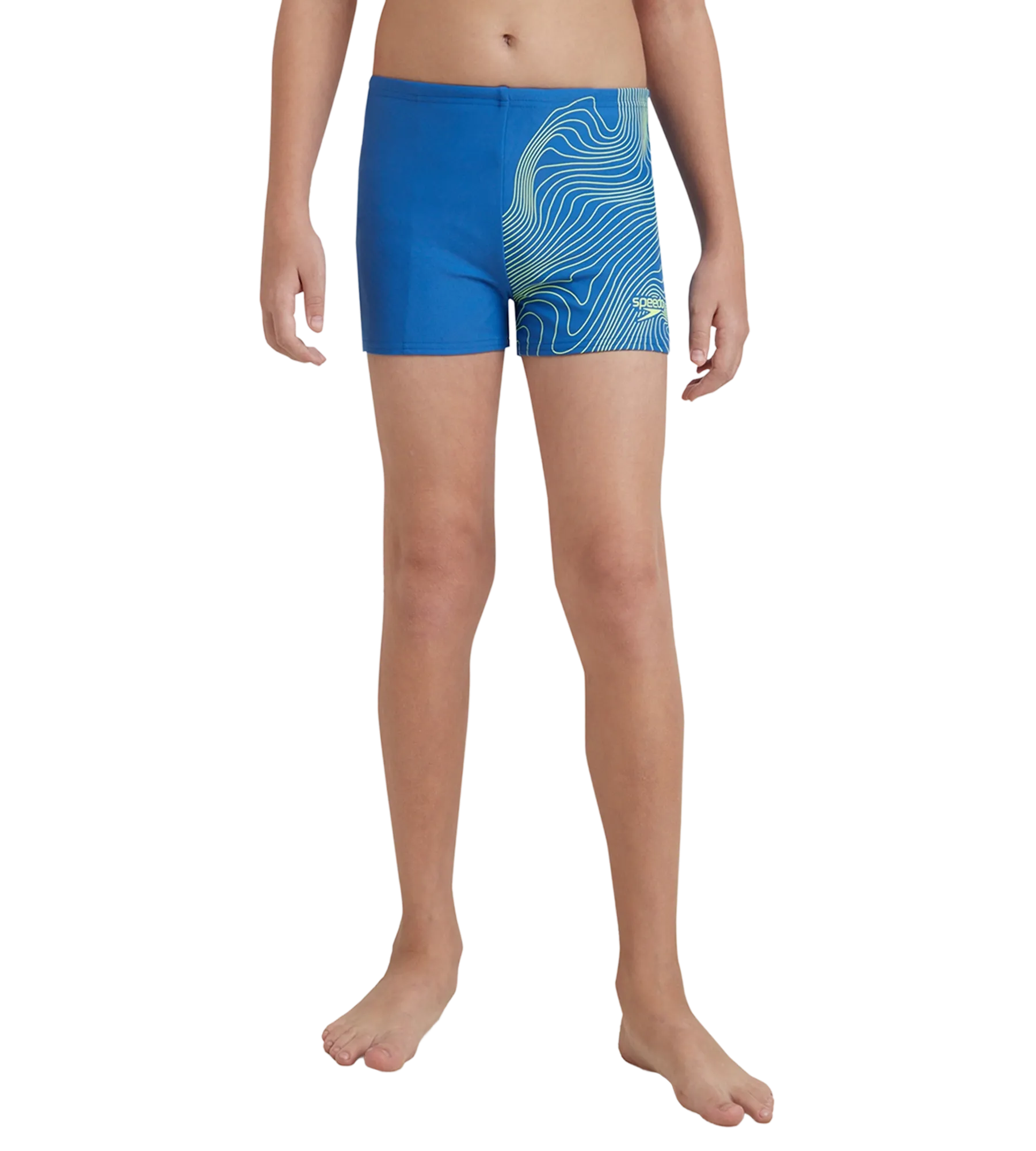 Boy's Enduraflex Tide Print Sports Gala Logo Aquashort - Turkish Sea & Hyper Yellow - Image 2