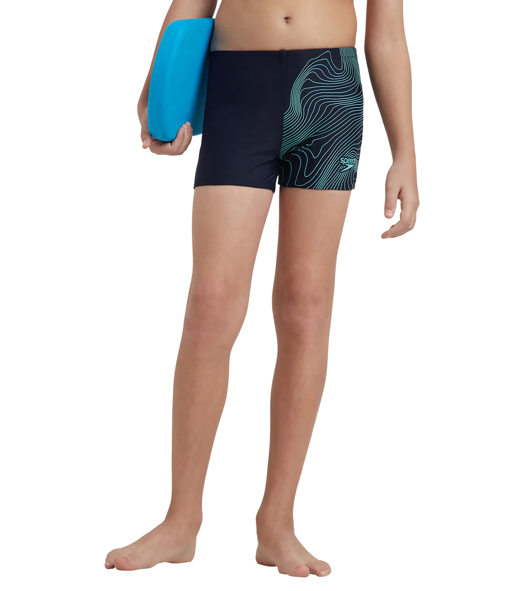 Boy's Endurance10 Tide Print Sports Gala Logo Aquashort - True Navy & Arctic Glass